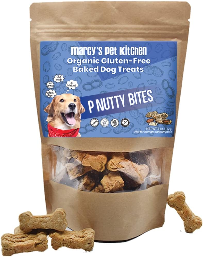 Marcy's Pet Kitchen All-Natural Organic Dog Treats with Prebiotics and Probiotics - Gluten Free Healthy Human Grade Dog Biscuits for Sensitive Stomachs- USA Made - Non-GMO Oven Baked Cookie Snacks