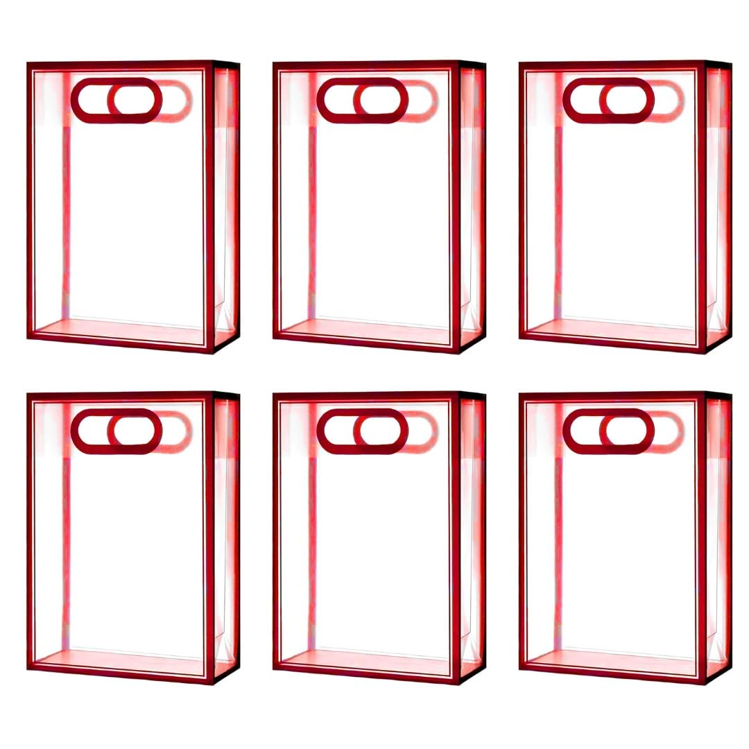 SATYAM KRAFT 6 Pcs Transparent Bag Goodie Bags Clear Gift bag, Hamper bag, Carry Bags, shopping gift bag, gift for Christmas Gifting, Presents, Wedding Return Gifts, Birthday,Festivals (RED, LARGE) (B0D72ZDDBL) Amazon Price History, Amazon Price Tracker