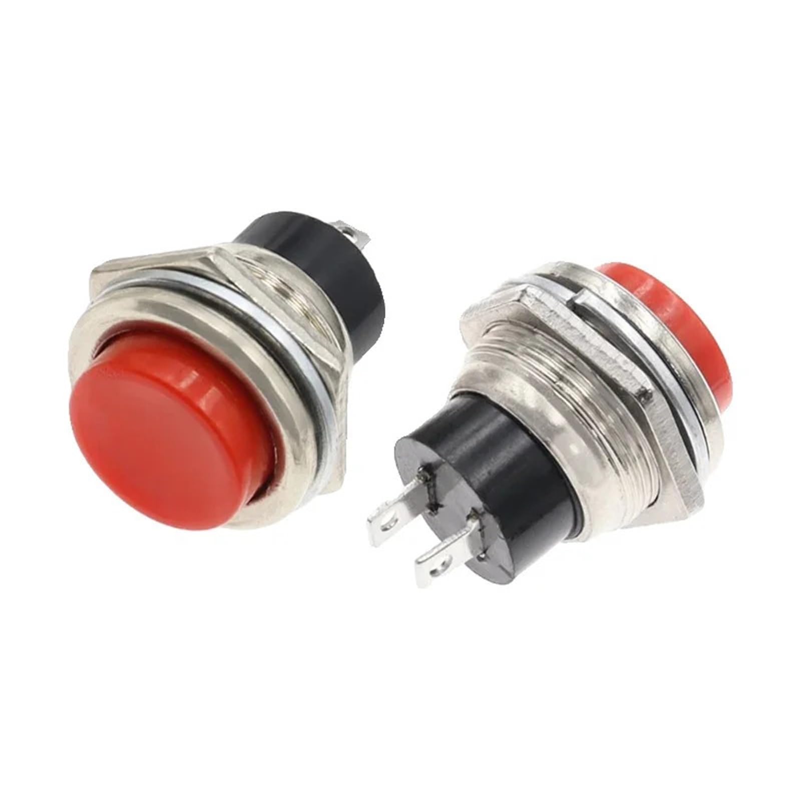 Okrągły przełącznik zasilania DS-212, 16MM, mały automatyczny reset chwilowy przycisk, 5/20 sztuk (czerwony, 100 szt.)