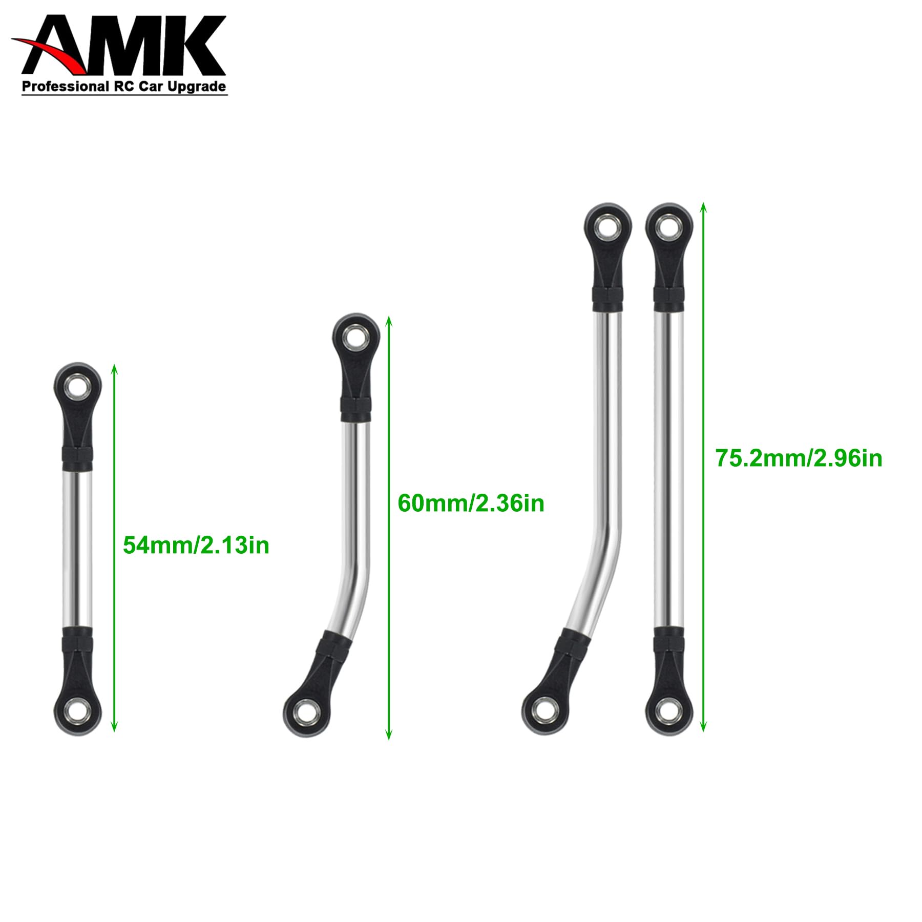 TRX4M 155mm Wheelbase Bent Link Rod Linkages - Stainless Steel Turnbuckles & Pro-Links For 1/18 RC Crawler - View #6