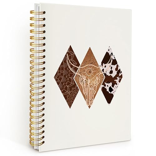 Wheatwin Cowgirl Notebook Journals, Western Office Supplies, Western Gifts for Women, Retro Western Cow Cowgirl Gifts, Hardcover Spiral Notebook 5.5x8.3