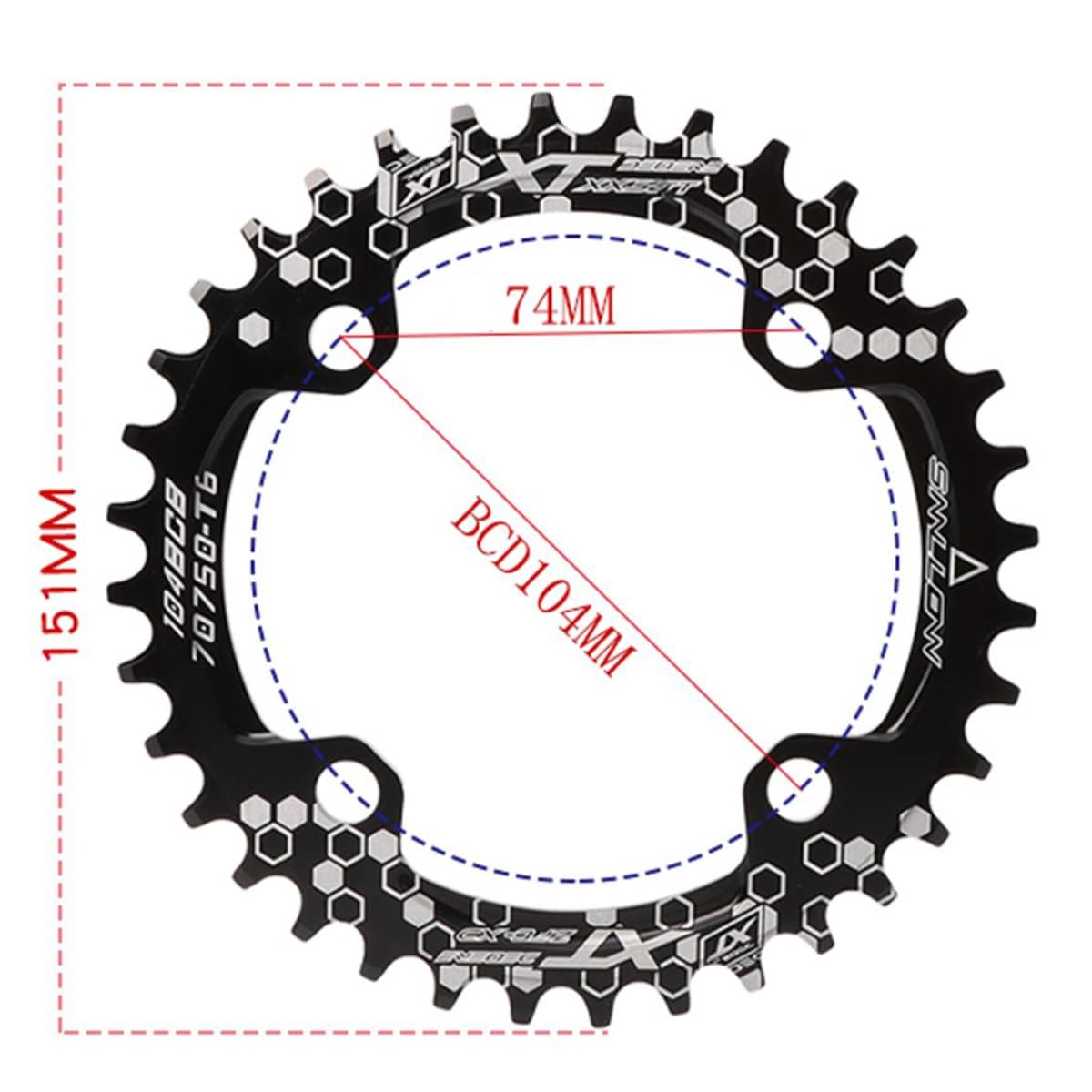 Zestaw korbowy do roweru górskiego, kwadratowy, stożkowy, 170 mm, 64/104BCD 36T, wąska, szeroka, okrągła, pojedyncza tarcza łańcuchowa, stop dla 8 do 11 prędkości