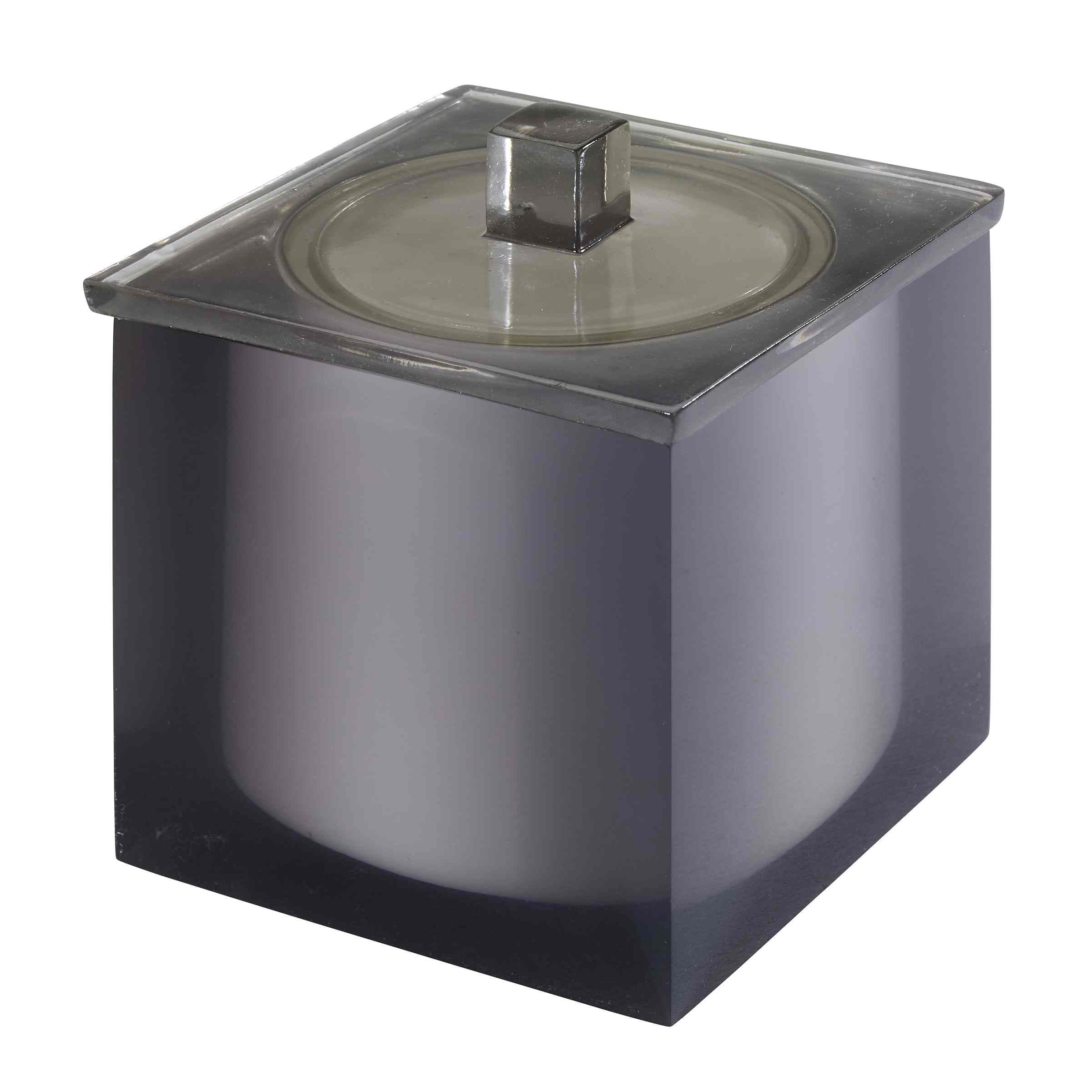 Avanti Linens - Covered Jar, Resin Countertop Accessories, Modern Home Decor (Soho Collection, Smoke)