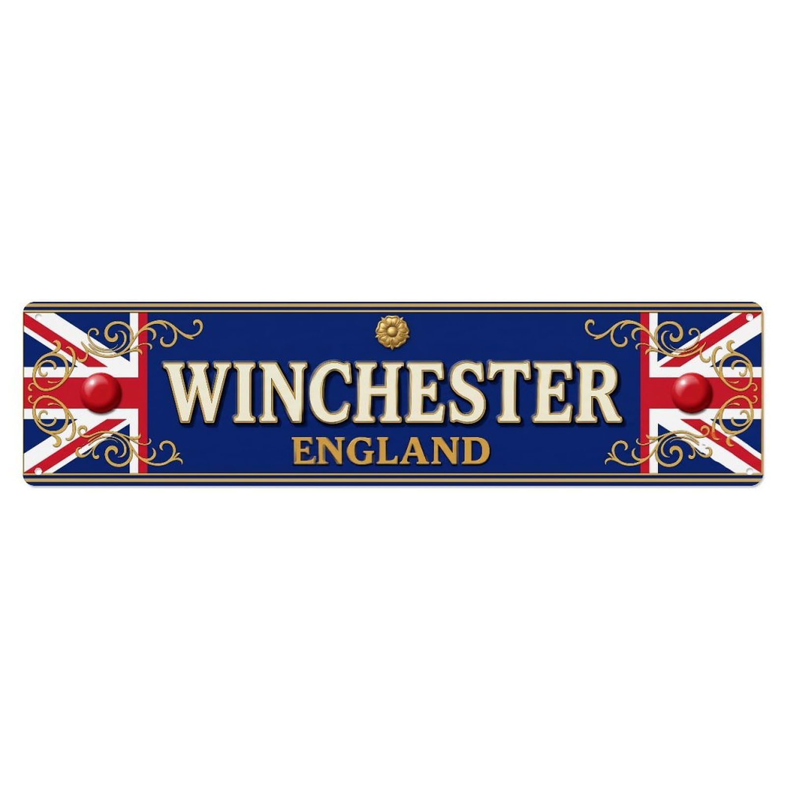 Metal Tin Sign Winchester England Vintage