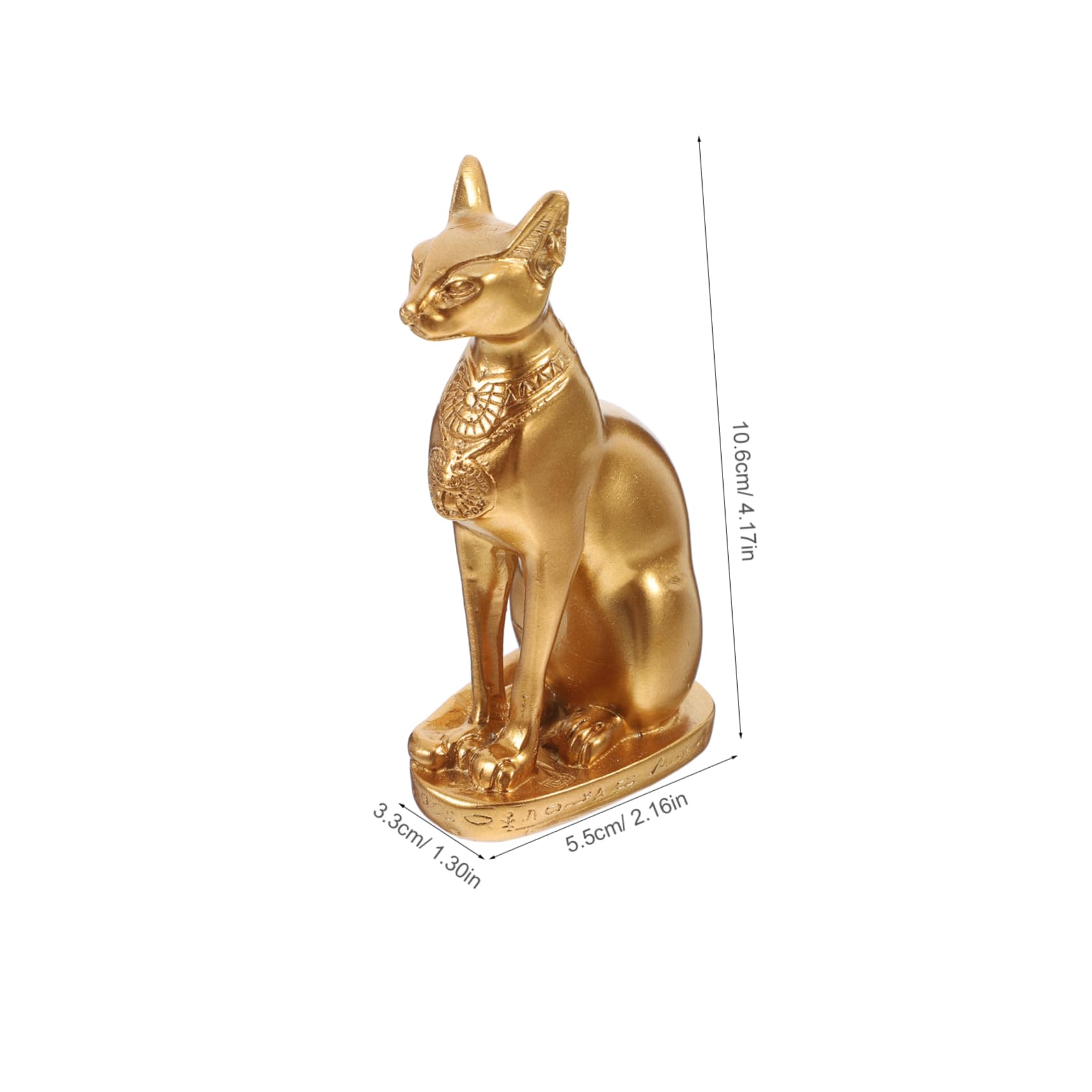 Veemoon Figura Decorativa de Gato Disfraz Egipcia en Resina Dorada, Artesanía Creativa para Decoración Elegante de Dormitorio y Sala de Estar