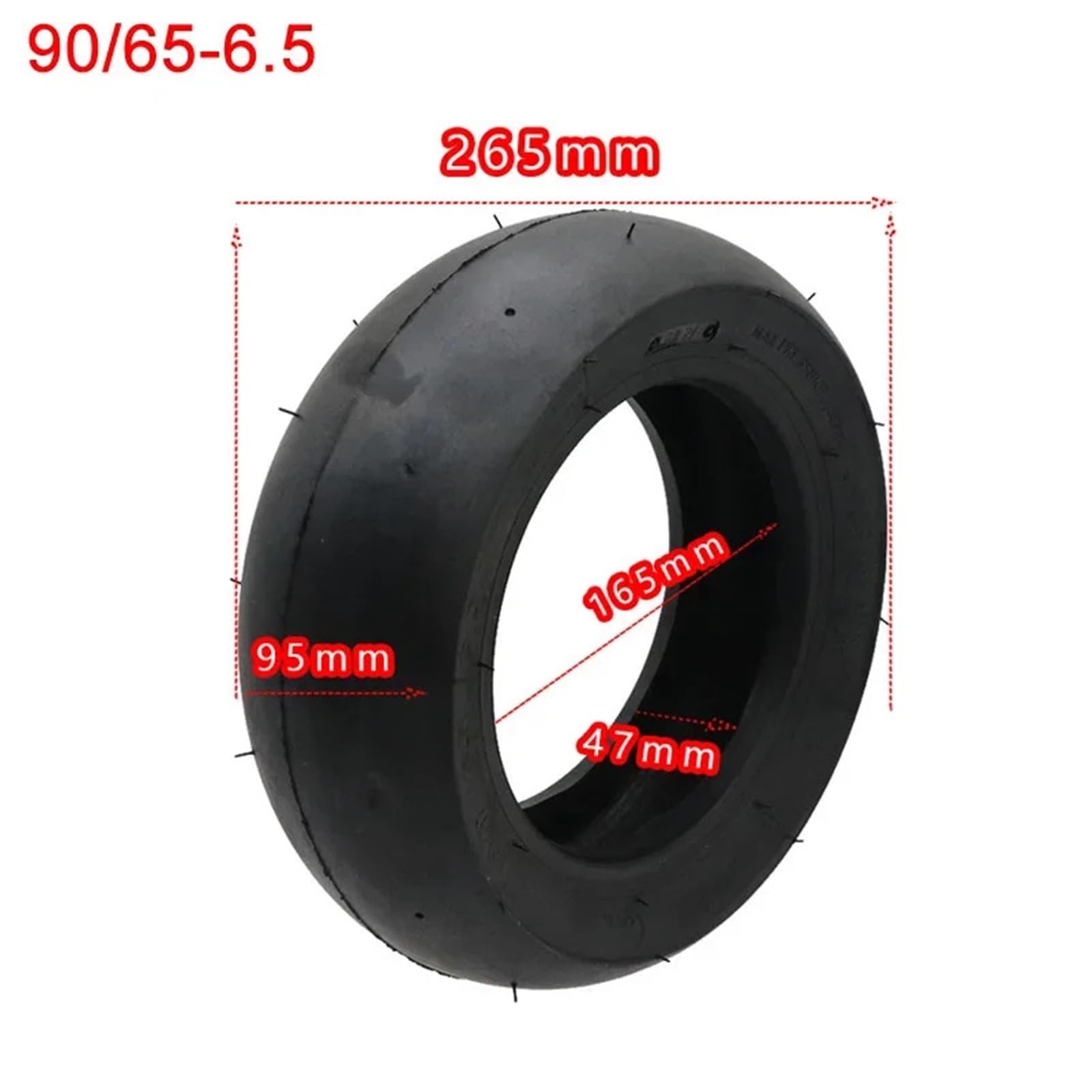 Pneu Trotinette Electrique,Roue Trottinette Electr Pneus lisses for autoroute 110/50-6,5, sans chambre à air, 90/65-6, for scooters, mini-motos 38/47/49/50 cm³ MTA1, MTA2, MTA4(90 65-6.5 tubeless)