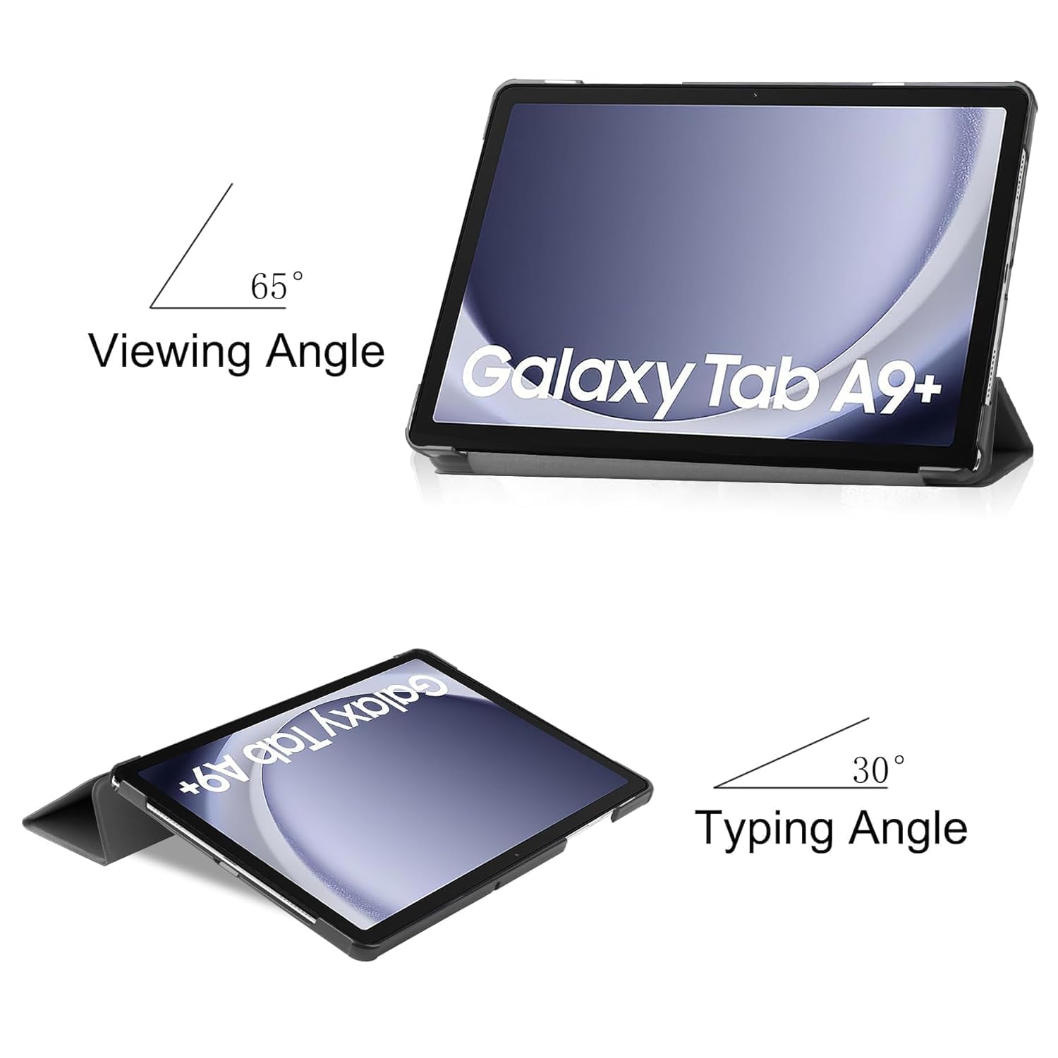 ProElite Cover for Samsung Galaxy Tab A9 Plus 11 inch Case Cover, Smart Flip Case Cover for Samsung Galaxy Tab A9+ 11 inch Translucent Back with Stylus Pen, Marble Purple — Amazon image 4