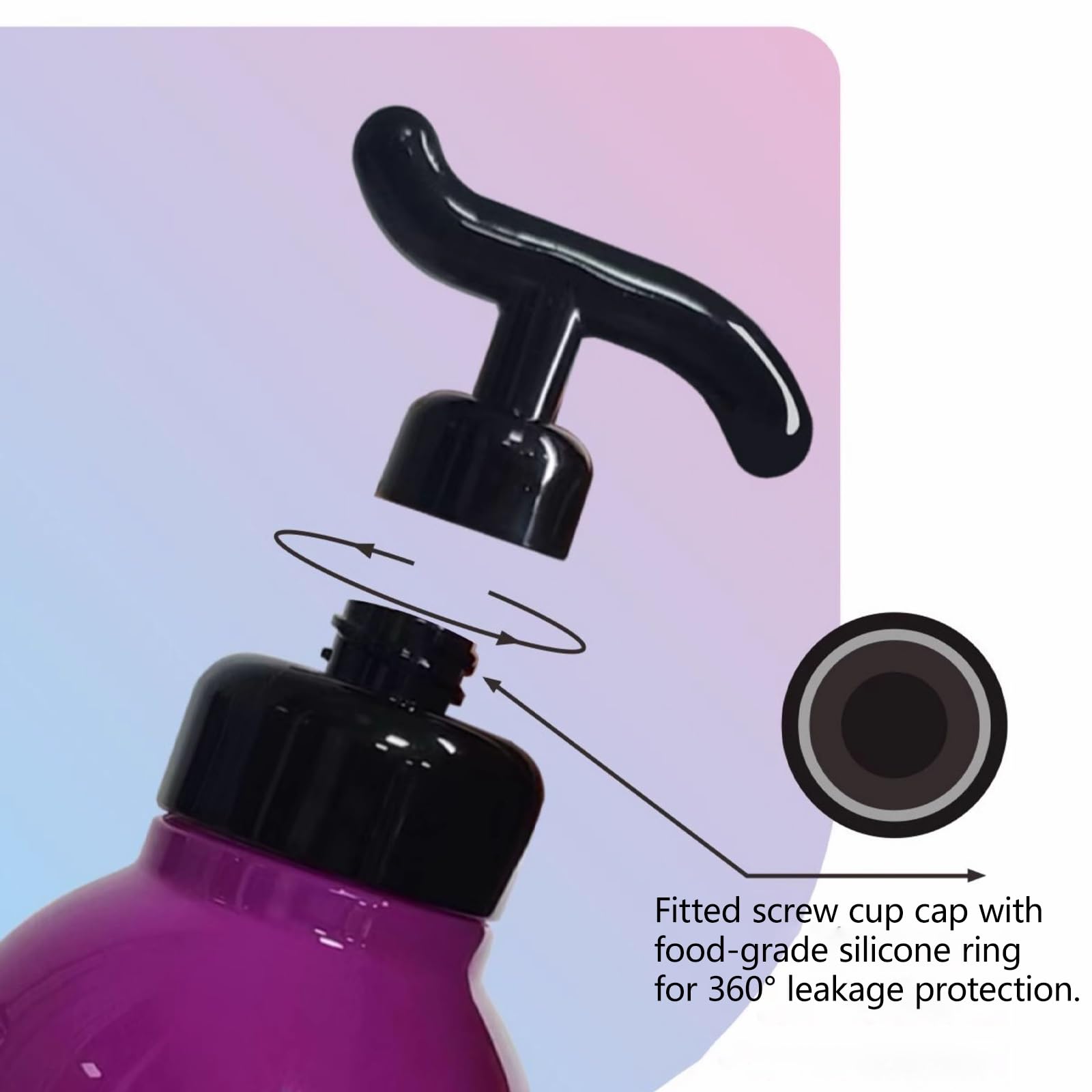 LUNCHS 580 ML Acier Inoxydable 316 Portable étanche Bouteille d'eau en Forme de Gourde Paille Et Verre Droit 2 en 1 Natation(Pink)