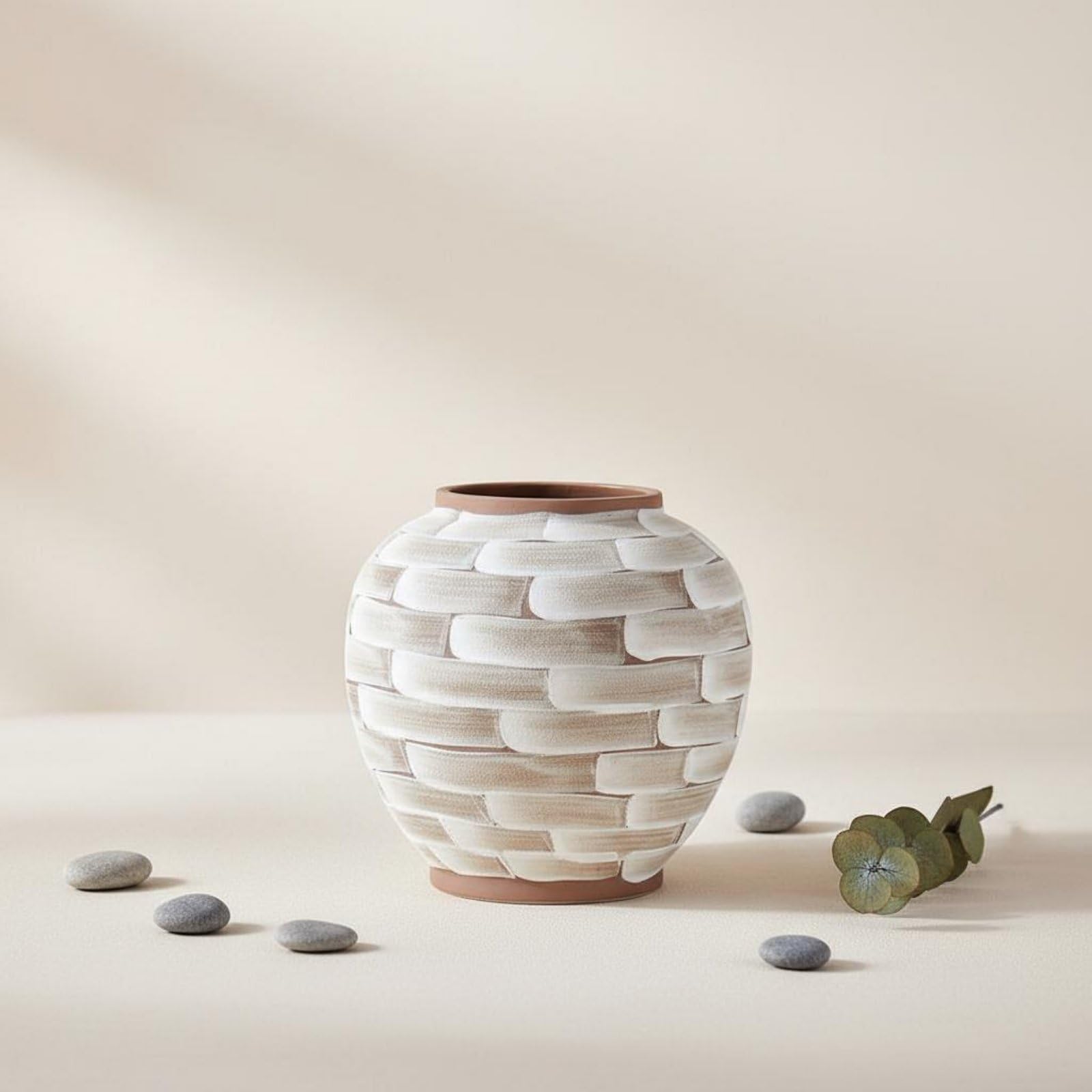 Vaso in Ceramica Finitura Opaca Vaso Stile Nordico Minimalista per Sala Espositiva, Showroom