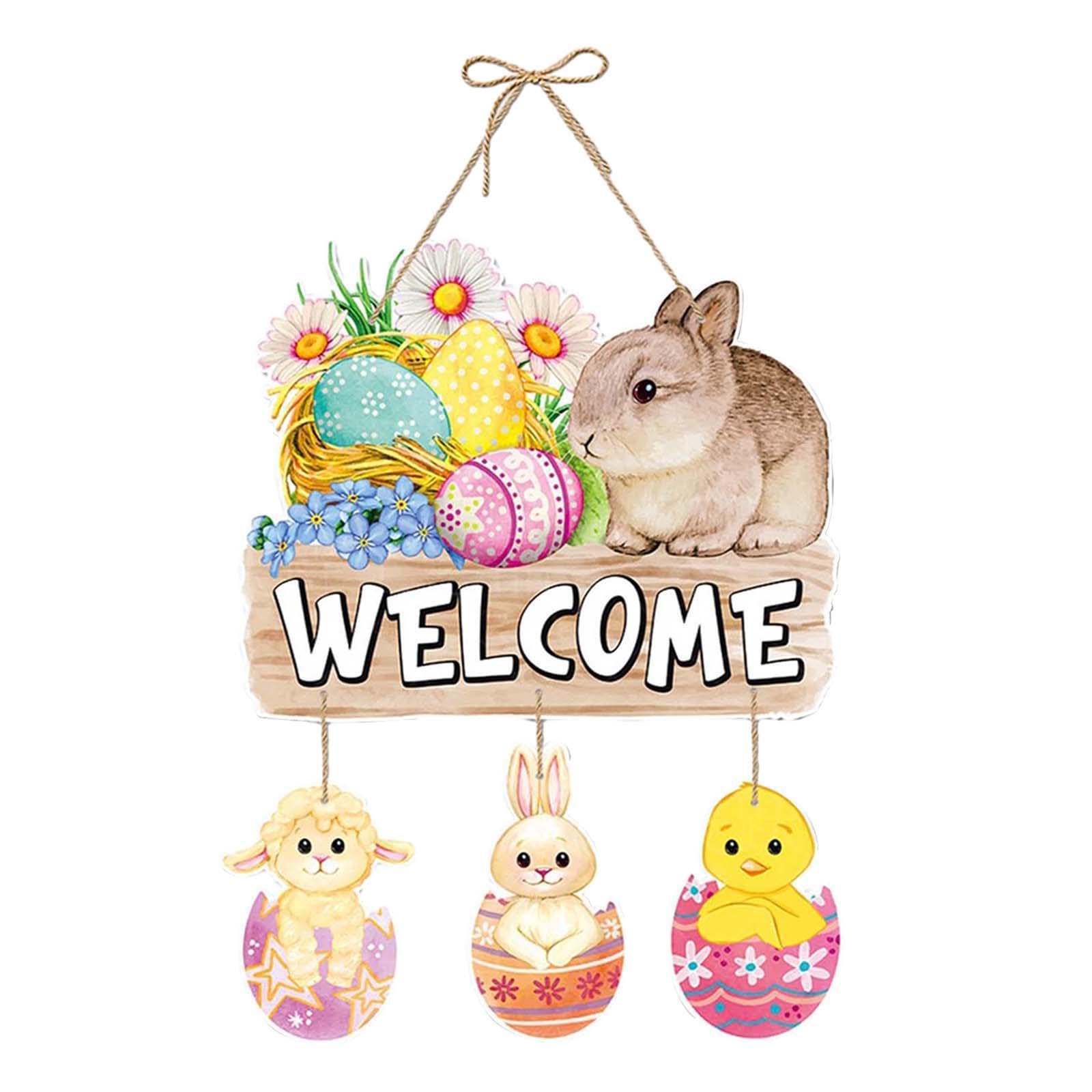 CYDZSRA Welcome Spring Holiday Home Decor Plaque Featuring Cheerful Colors Creating Joyful Atmosphere Indoors Outdoors Festive Easter Wall Hangings Party