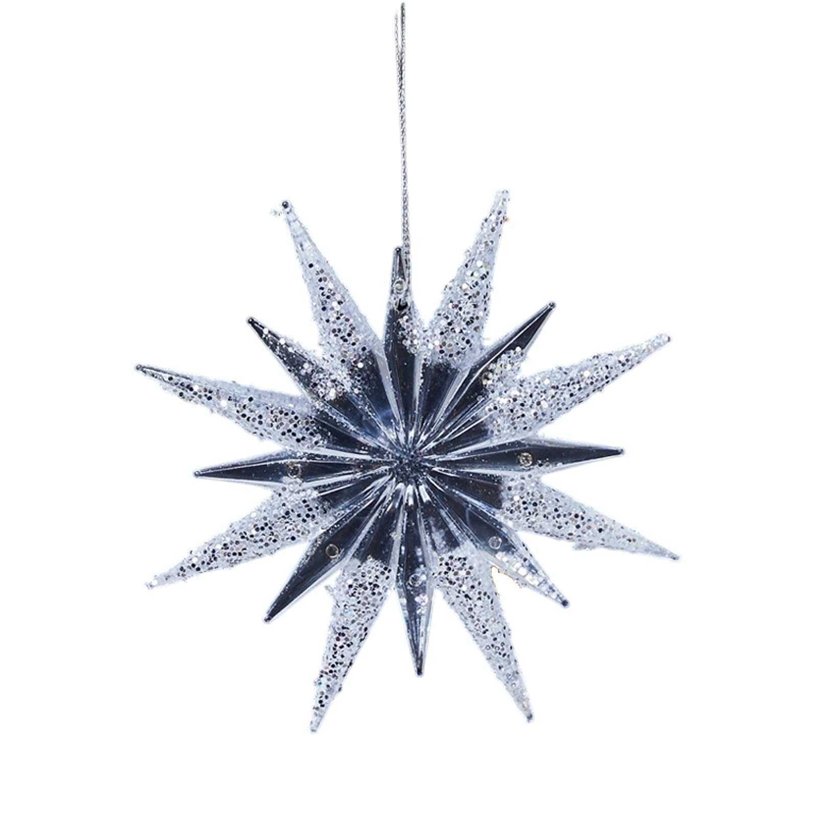 Qsvbeeqj B Sparkling Snowflake Deer Utterfly Pendant Shatterproof Clear Acrylic Holiday Hanging Ornament Christmas Tree Decoration Safe Kids Christmas Ornament