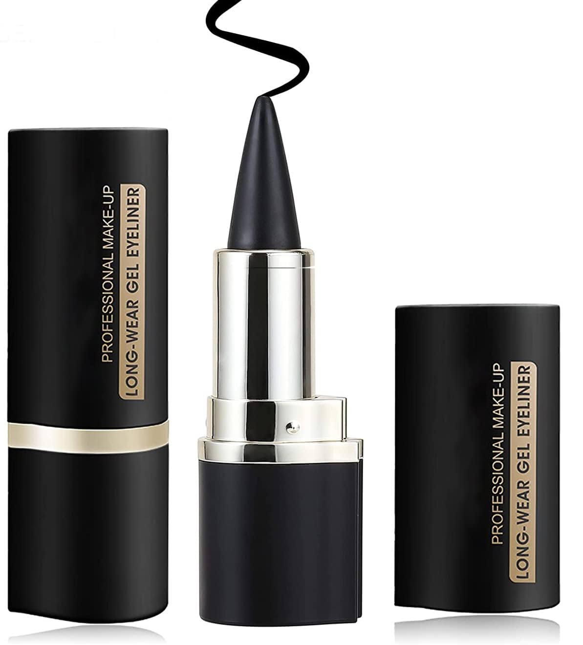 Gel Eyelinerl Eyeliner, Crema de Delineador de Ojos, Eyeliner Waterproof, Professional Makeup, Color Brillante, Duradero y Resistente al Agua, Eyeliner de ojos de textura cremosa(Negro)