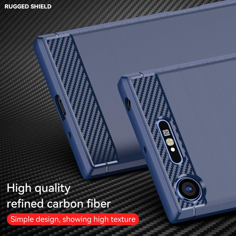 Image of Hybrid Carbon Fiber Back Case for Sony Xperia XZ1 (Blue)