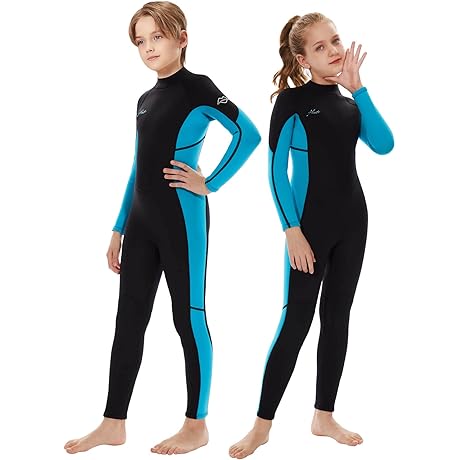 Kids Wetsuit for Girls & Boys: HEVTO 3/2mm Wet Suit for 2-16T