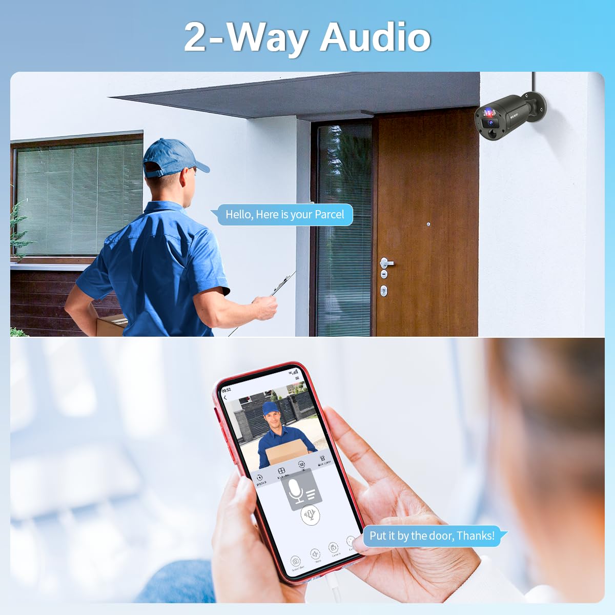 Sistema di telecamere di sicurezza cablate per esterni, audio a 2 vie e 4K Ultra HD, sistemi di videosorveglianza POE per la casa, kit di videosorveglianza DVR