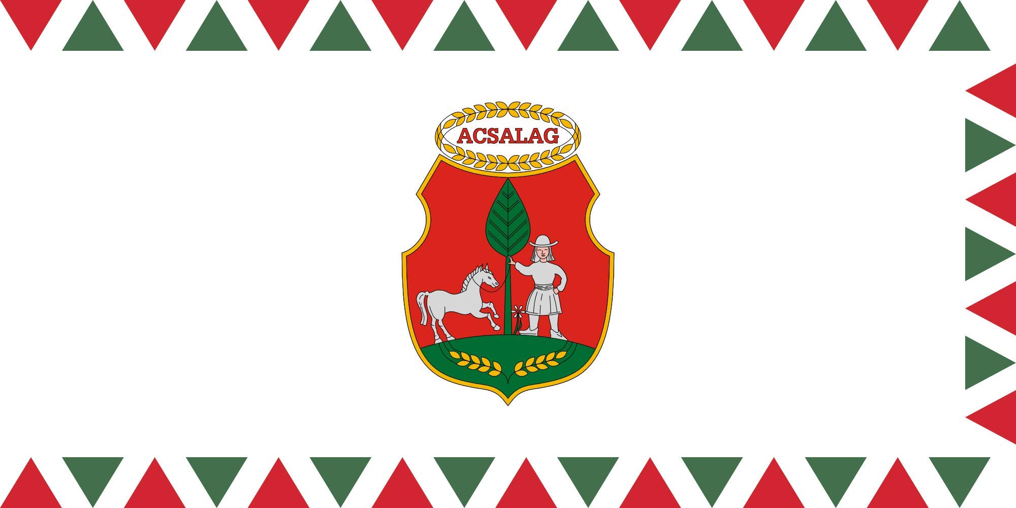 Drapeau Large Acsalag de la commune pour mât extérieur