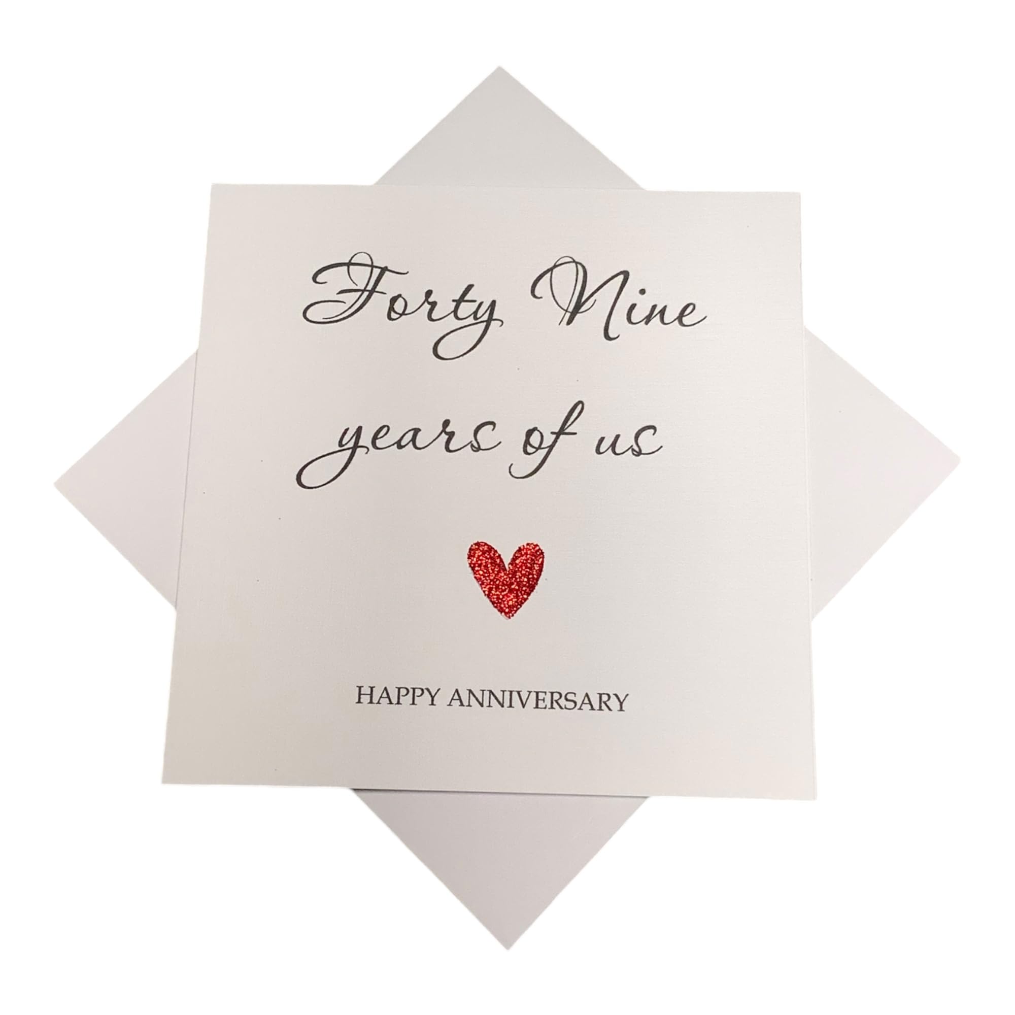 49th Wedding Anniversary Card - Copper 49 Year Forty Ninth Personalised Gift for Wife Husband Boyfriend Girlfriend Partner - Choose Glitter Heart - Various Designs (Year Of Us)