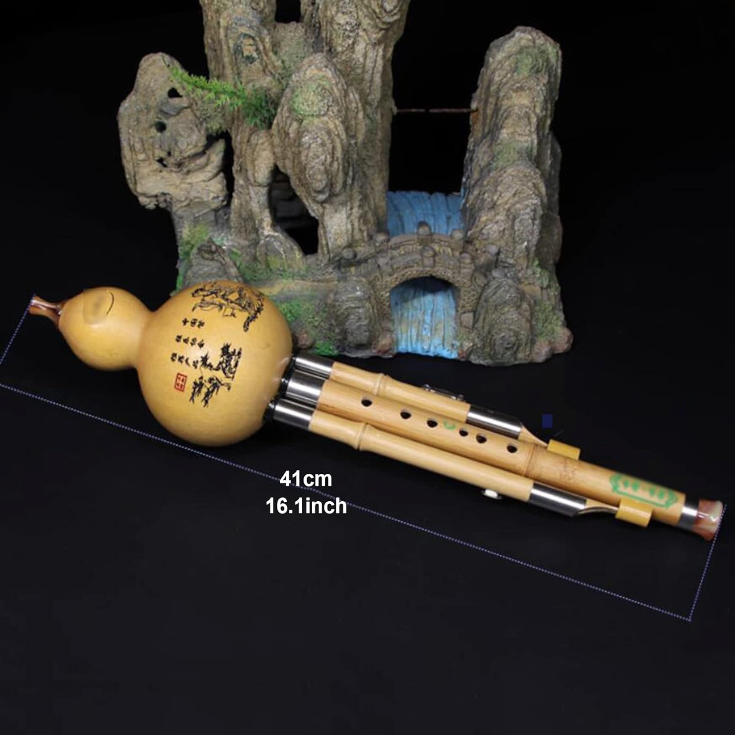 Cinese Hulusi Flauto Cucurbita Professionale con Scatola per Il Trasporto Flauto di Zucca per Principianti Adulti Amatori Musicali Strumento di Zucca