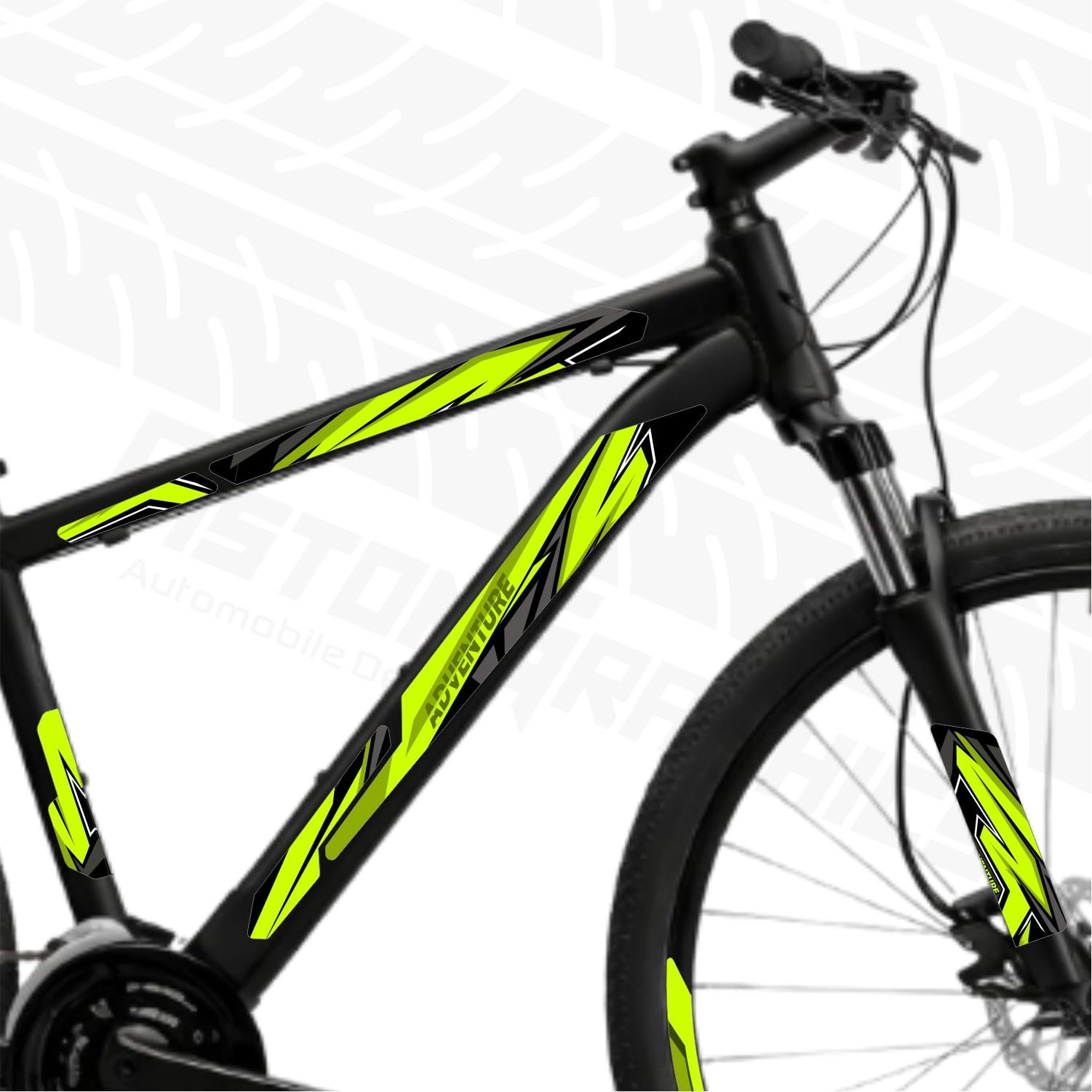 Piston Graphics Bicycle Graphics Stickers Universal Size in Neon Green-picture-32