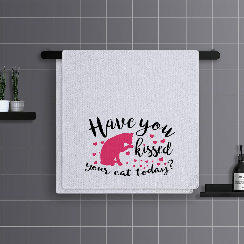 Trapos Cocina Corazón De Gato Rosa Paños de Cocina Suaves y Absorbentes Paños Cocina Reutilizables Trapos de Cocina para Secar Toallas Lavable Toallas de Barra Juego de 4 (40x60cm)