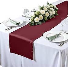 Elegant Event Essentials - Polyester Table Runner - For Spring Party, Wedding, Reception, Banquet, Home Dining Space Christmas Decoration (Burgundy , 12 Inch X 108 Inch)