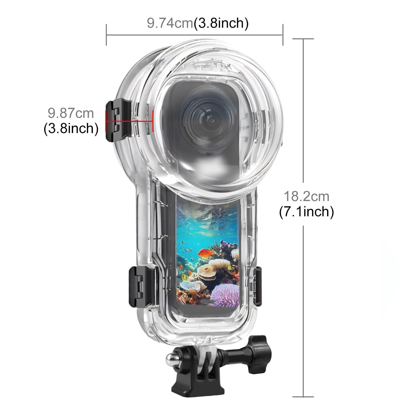 Coque de protection pour caméras de sport 360 degrés Profondeur 60 m Résistance complète Invisible Structure Dive Case