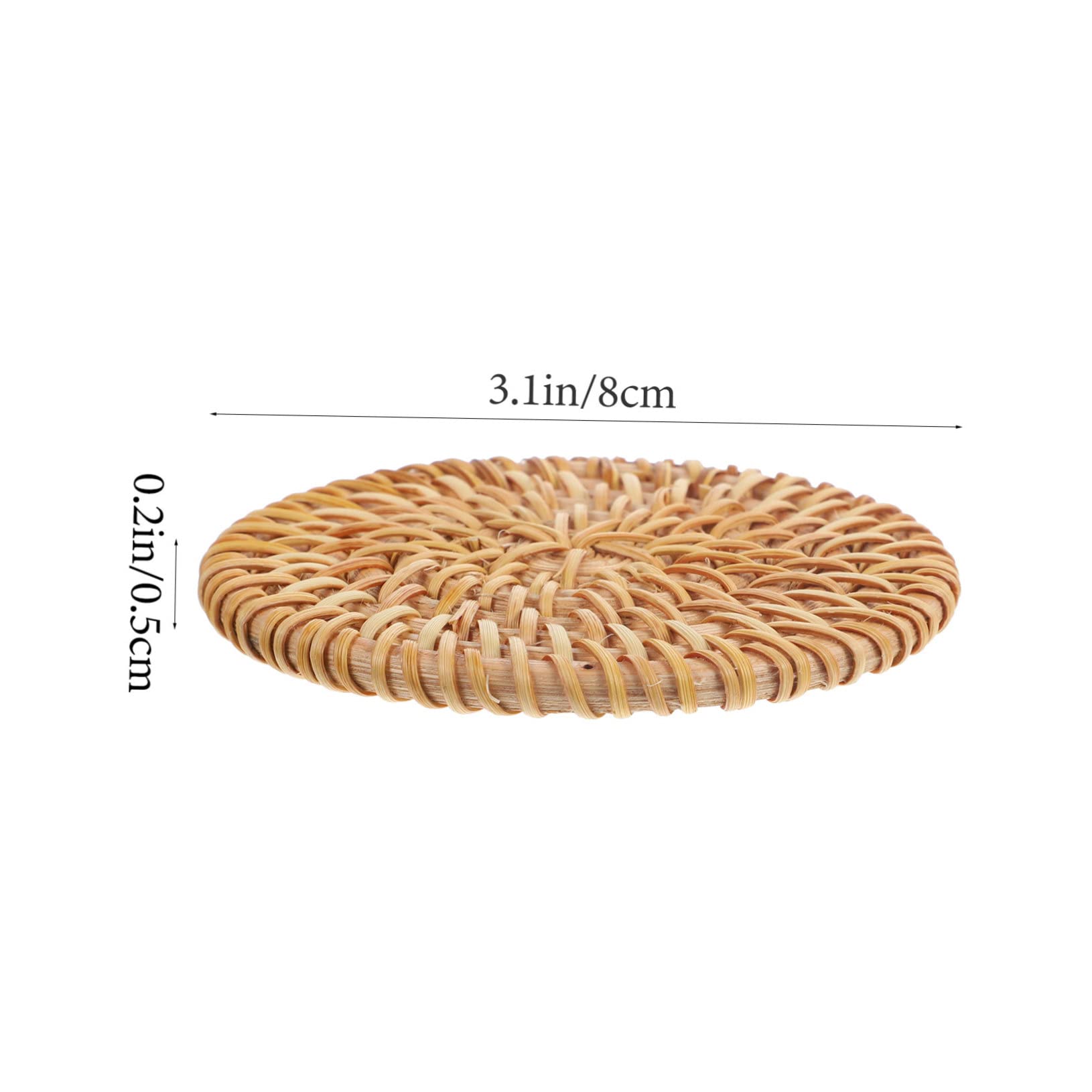 PRETYZOOM 6pcs Handmade Rattan Cup Heat Insulation Woven Mats for Kitchen Dining Table Natural Rattan Material for Home Cafe Decor