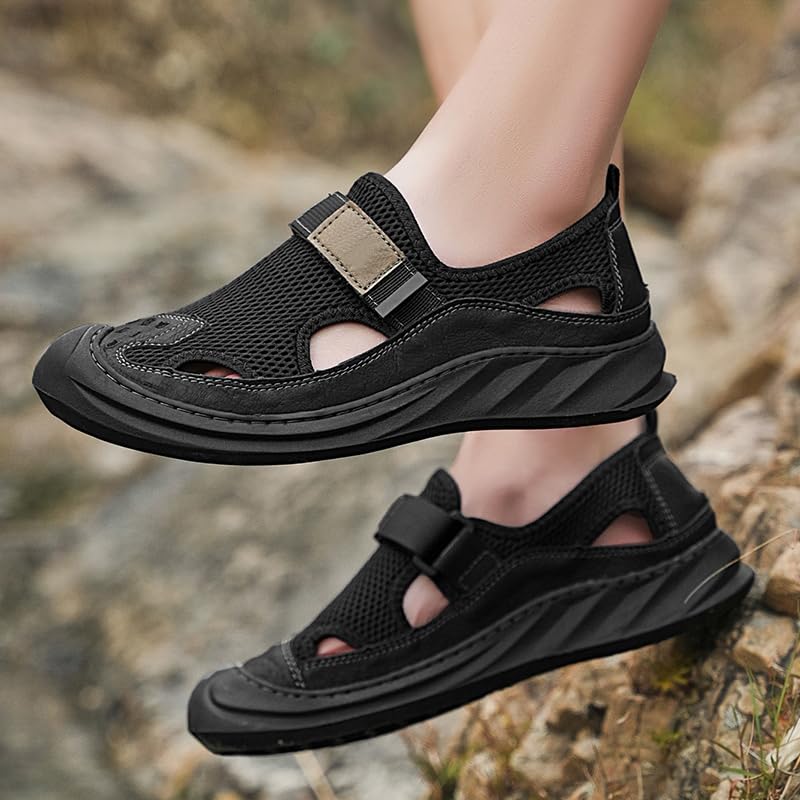 Breathable Closed Toe Fisherman Sandals - Men's Summer Hiking Beach Shoes - Non Slip Shoes for Indoor Outdoor Beach3