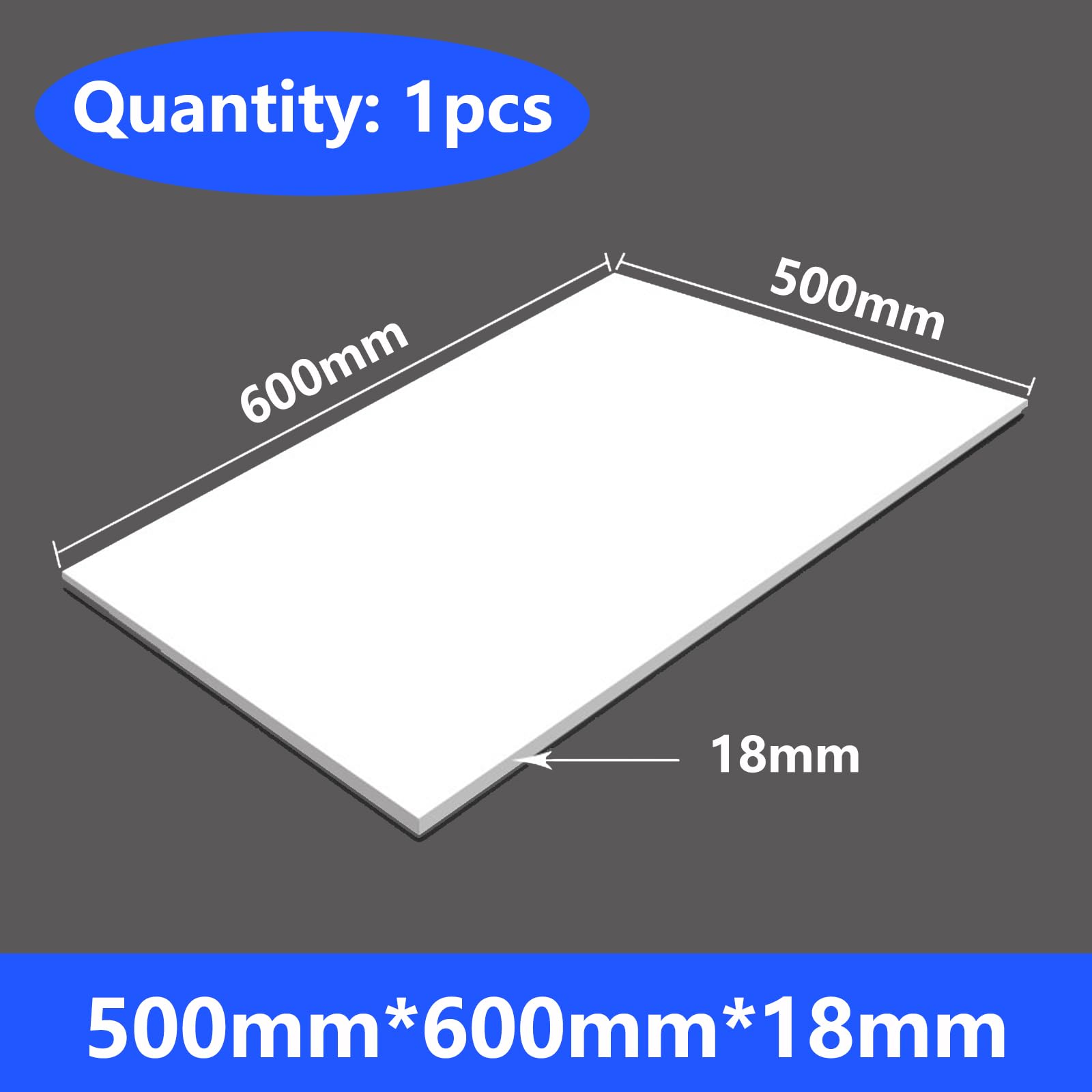 Polystyrol-Schaumstoffplatten, PVC-Schaumplatte, 500 x 600 mm, Dicke 3–18(500mm*600mm*18mm(1pcs))