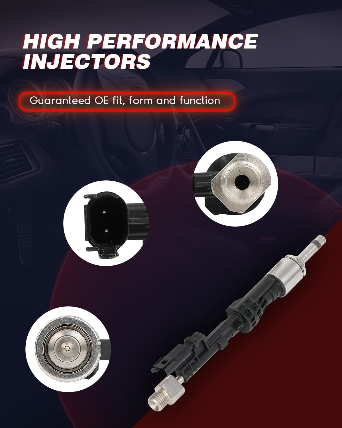 6Pcs ANGLEWIDE Fuel Injector Automotive Engine Compatible with 2011 for BMW 135i,335i,335i xDrive,535i,2010 2011 for BMW 535i GT, FJ1175 13537568607 Fuel Injectors
