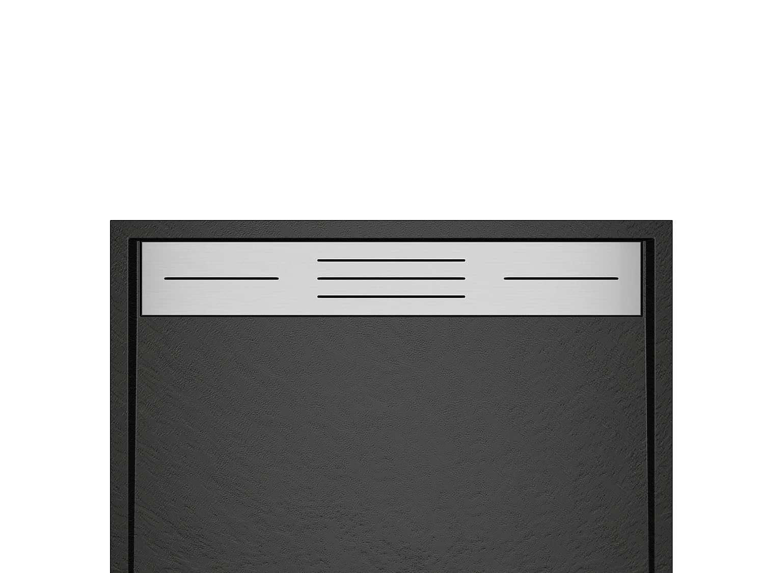Vente-unique - Plato de Ducha de Resina - Negro - 120 x 90 cm - LYROSA