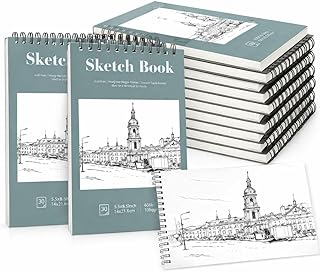 12 Pack Sketch Book, 5.5 x 8.5 Inch Sketchbook, 68lb/100gsm Top Spiral Bound Sketch Pad, Acid Free Art Supplies Drawing Painting Sketching Paper for Adults, Beginners, Artists (30 Sheets Each)