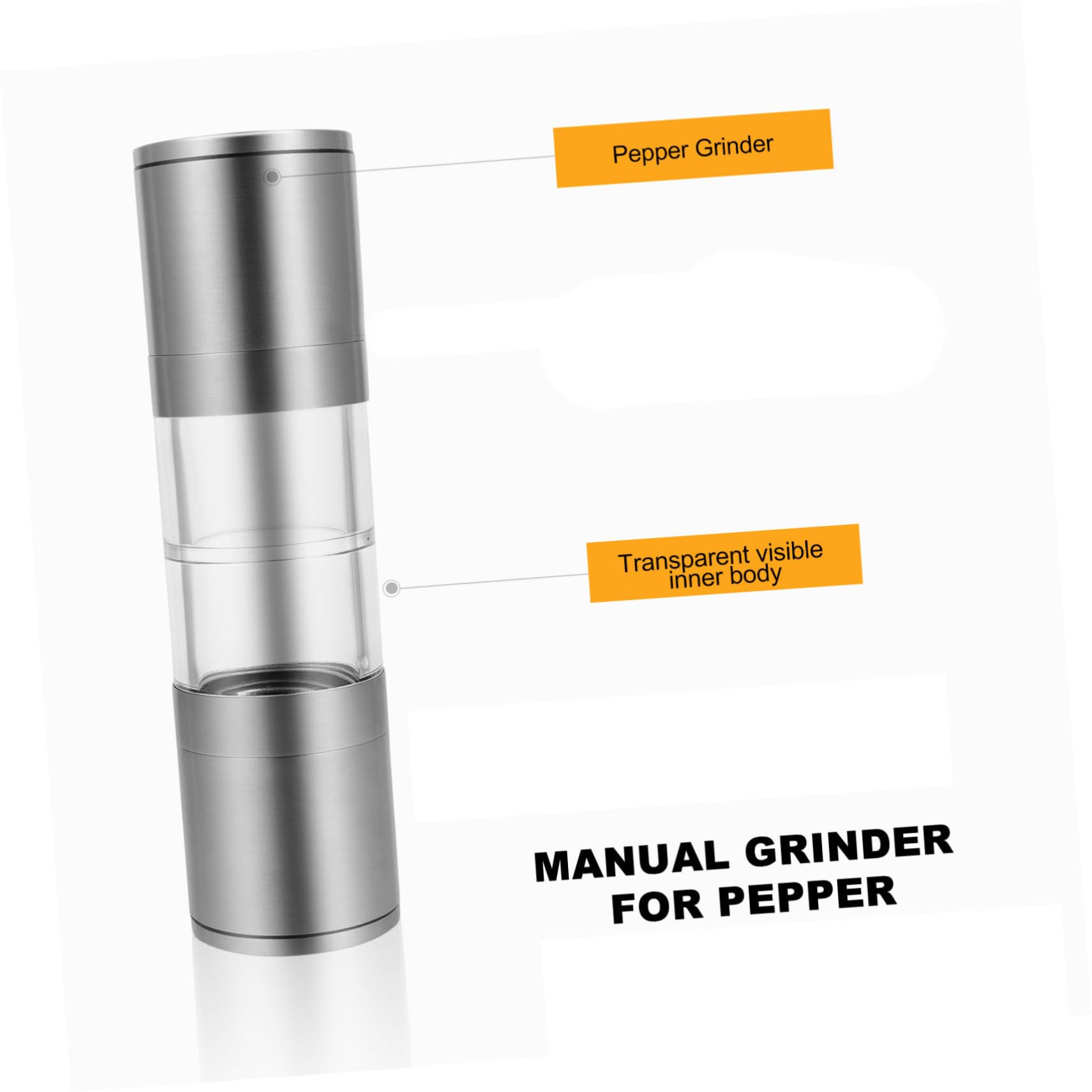 HOLIDYOYO 1pc Pepper Grinder Manual Pepper Manual Coffee Pepper Mill Salt and Pepper Shakers Manual Mill Electric Coffee Grinders Manual Bottle Pepper Manual Grinder for Pepper Abs