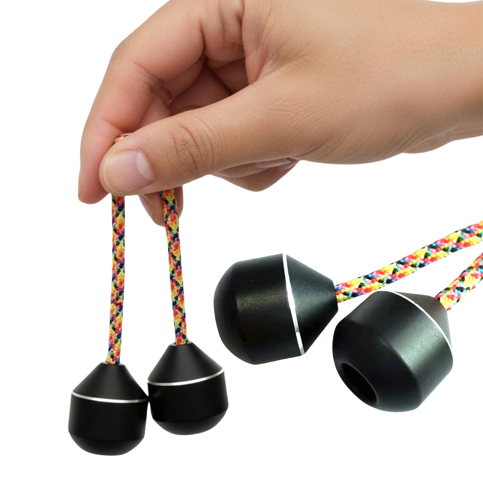 Fidget Beads, Worry Fidget Finger Toy with Paracord, Metal Weighted Stress Relief Fidget Toy, Portable Beads Skill Toy with Rope for Finger Dexterity, Focus & Anxiety Relief for Men, Women & Teens