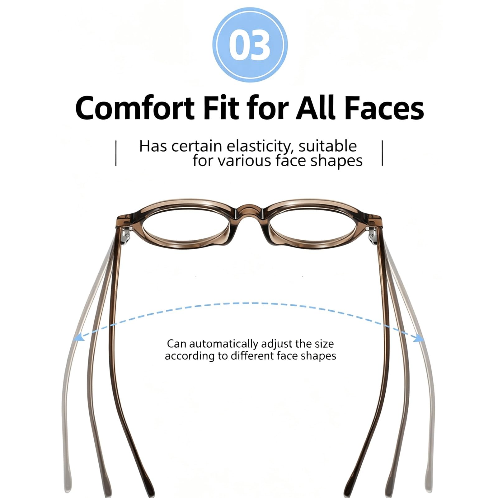 Occhiali da Vista a Luce Blu Montature for Occhiali da 44 mm | Occhiali da lettura in acetato TR90 AC Lenti Rotonde Naselli integrati Aste eleganti(Svart)