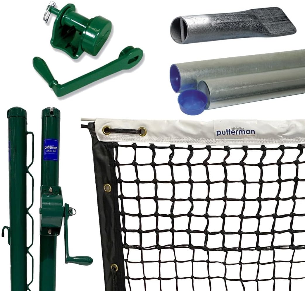 Putterman 3.0mm Tournament Double Top Tennis Net – Optional Seasonal Court Maintenance Kit