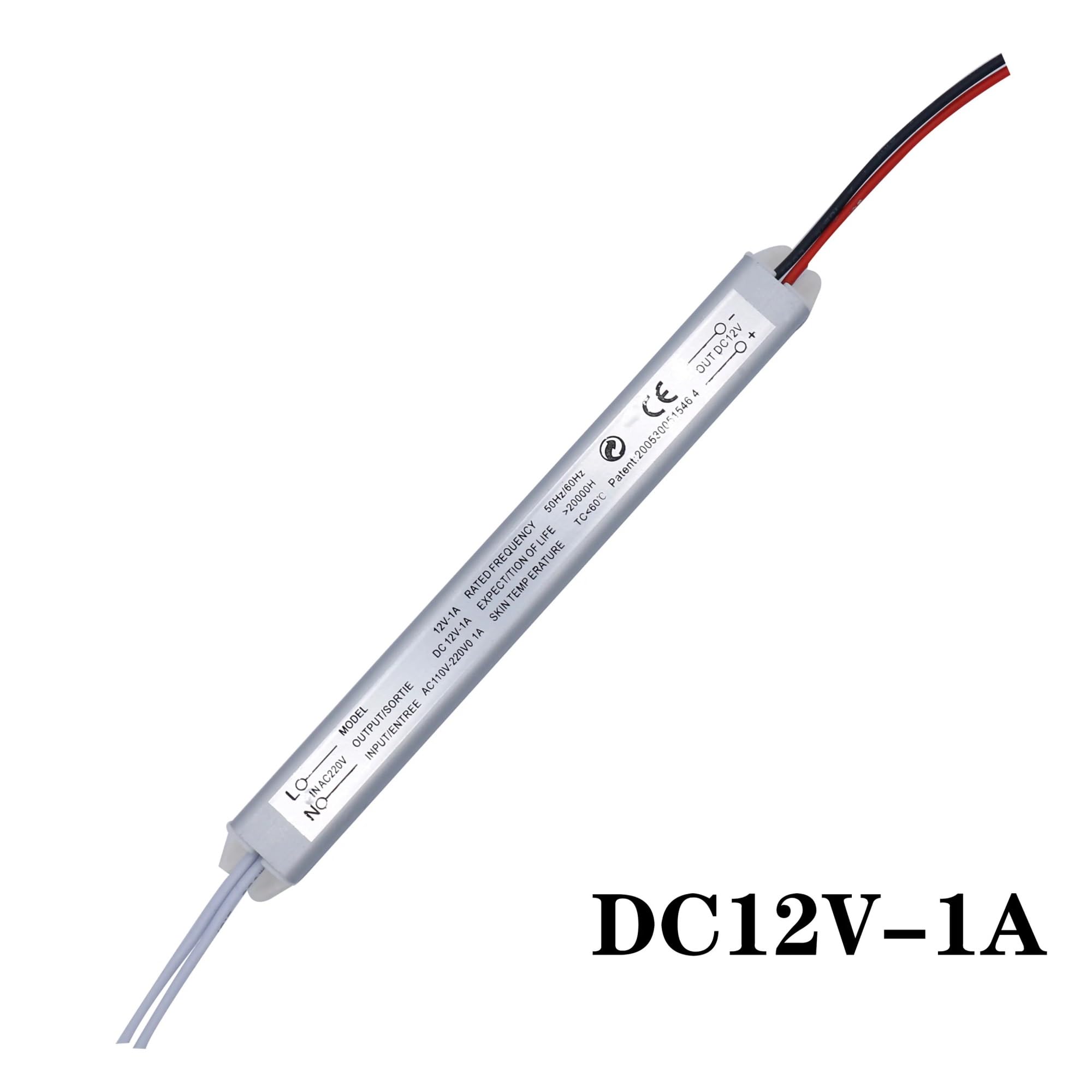 Driver LED DC12V 1A 2A 3A 5A 6A Alimentatore switching Trasformatore di illuminazione 12W 36W 24W 60W 72W Striscia LED Faretto Rettangolare (12V 1A)