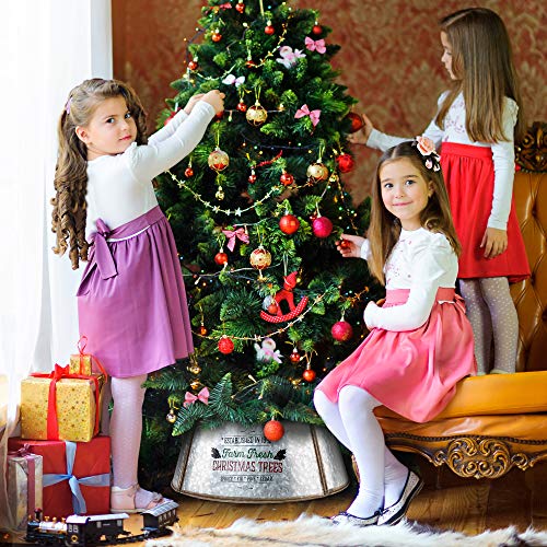 KIBAGA-Farmhouse-Christmas-Tree-Collar-Authentic-Easy-Set-Up-23-Tree-Ring-for-Shorter-Trees-and-Pencil-Trees-Beautiful-Rustic-Christmas-Tree-Skirt-Decorates-Your-Home-for-The-Holidays KIBAGA Farmhouse Christmas Tree Collar Authentic Easy Set Up 23 Tree Ring for Shorter Trees and Pencil Trees Beautiful Rustic Christmas Tree Skirt Decorates Your Home for The Holidays