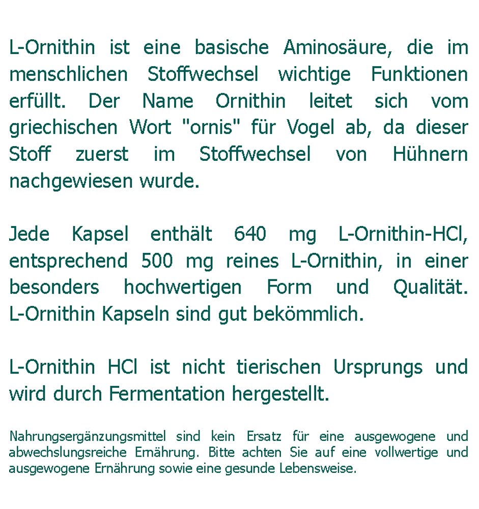 L-Ornithin 500 mg Kapseln 200 Stk.