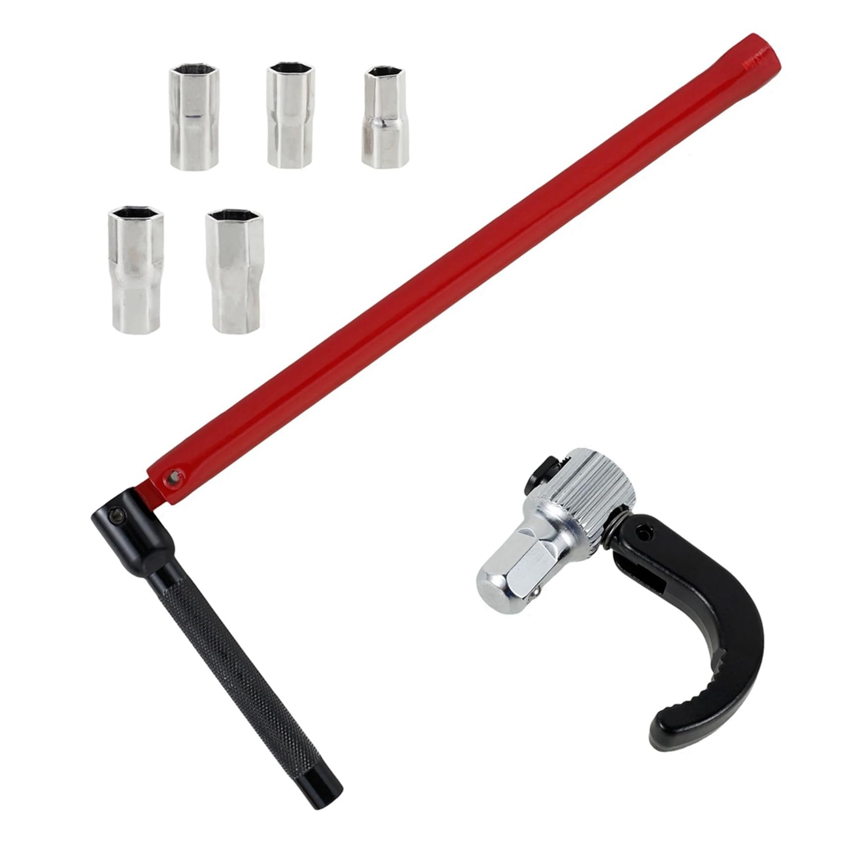 3X Llave de Grifo, Llave de Tubo de Fontanero de Acero Al Carbono con 15 Vasos y 3 Mandril, Llave de Tuerca Trasera para Grifo, Llaves para de Cocina, A