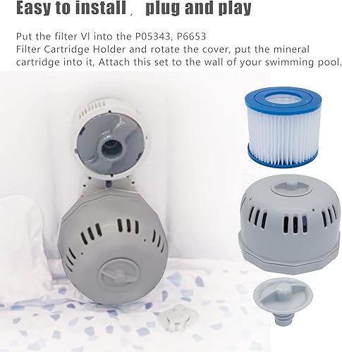 Miniatura 4 de Soporte de cartucho de filtro de piezas de bañera de hidromasaje de repuesto solo P6653, P05343, con un cartucho de filtro de bañera de hidromasaje,