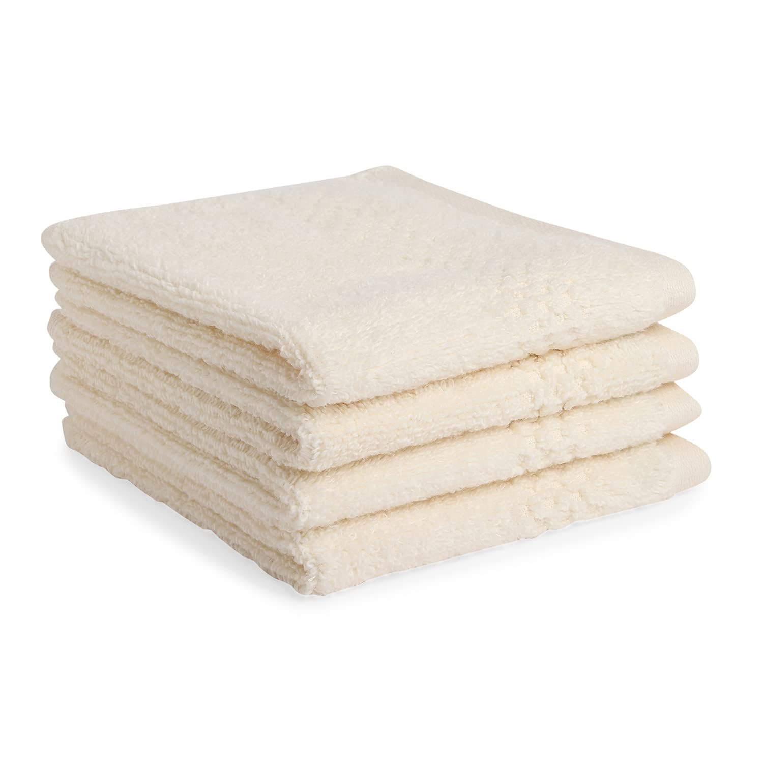 Spaces Swift Dry 100% Cotton 450 GSM Dobby Weave Plain Face Towels Set of 4|Ultra Soft & Quick Dry Face Towels – 30 x 30 Cm – Beige-picture-27