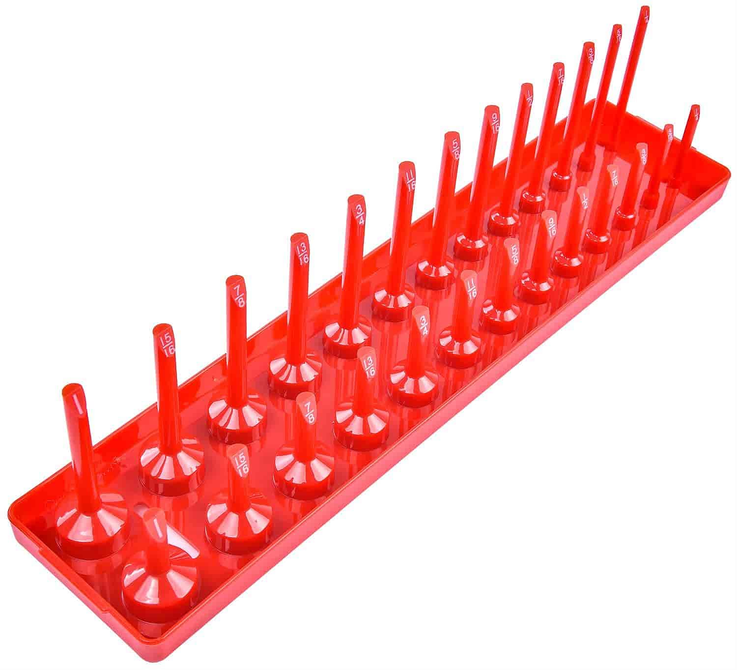 JEGS 85072 Socket Organizer 3/8 in. Drive SAE Sizing 1/4 in. - 1 in. Fitment Hol