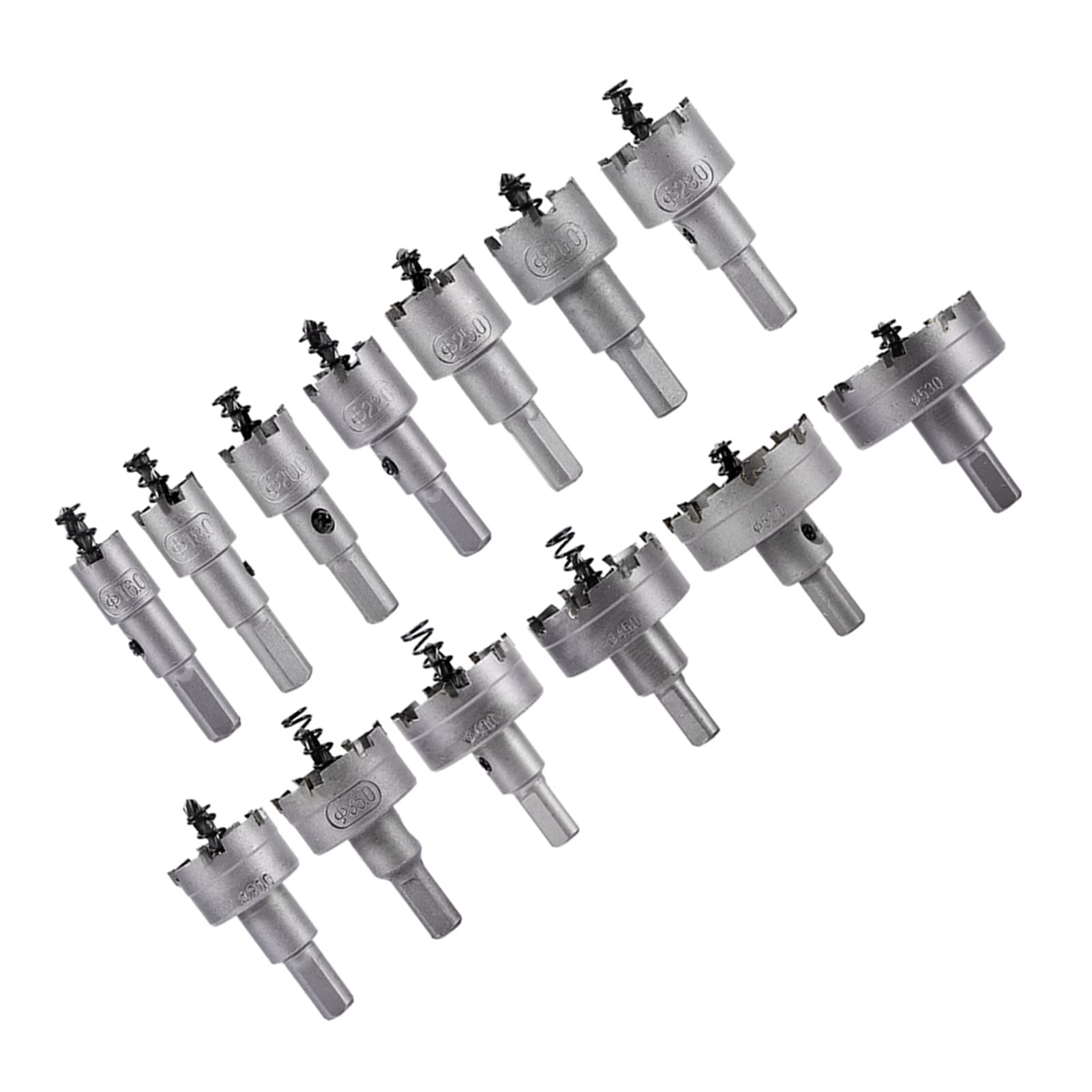 Taglierina ad anello in metallo duro, 20 × 18 × 5, 13 pezzi, 16 18 20 22 mm, punta in metallo duro, set di seghe a tazza TCT, in acciaio inox, 1-1 a tazza in metallo duro