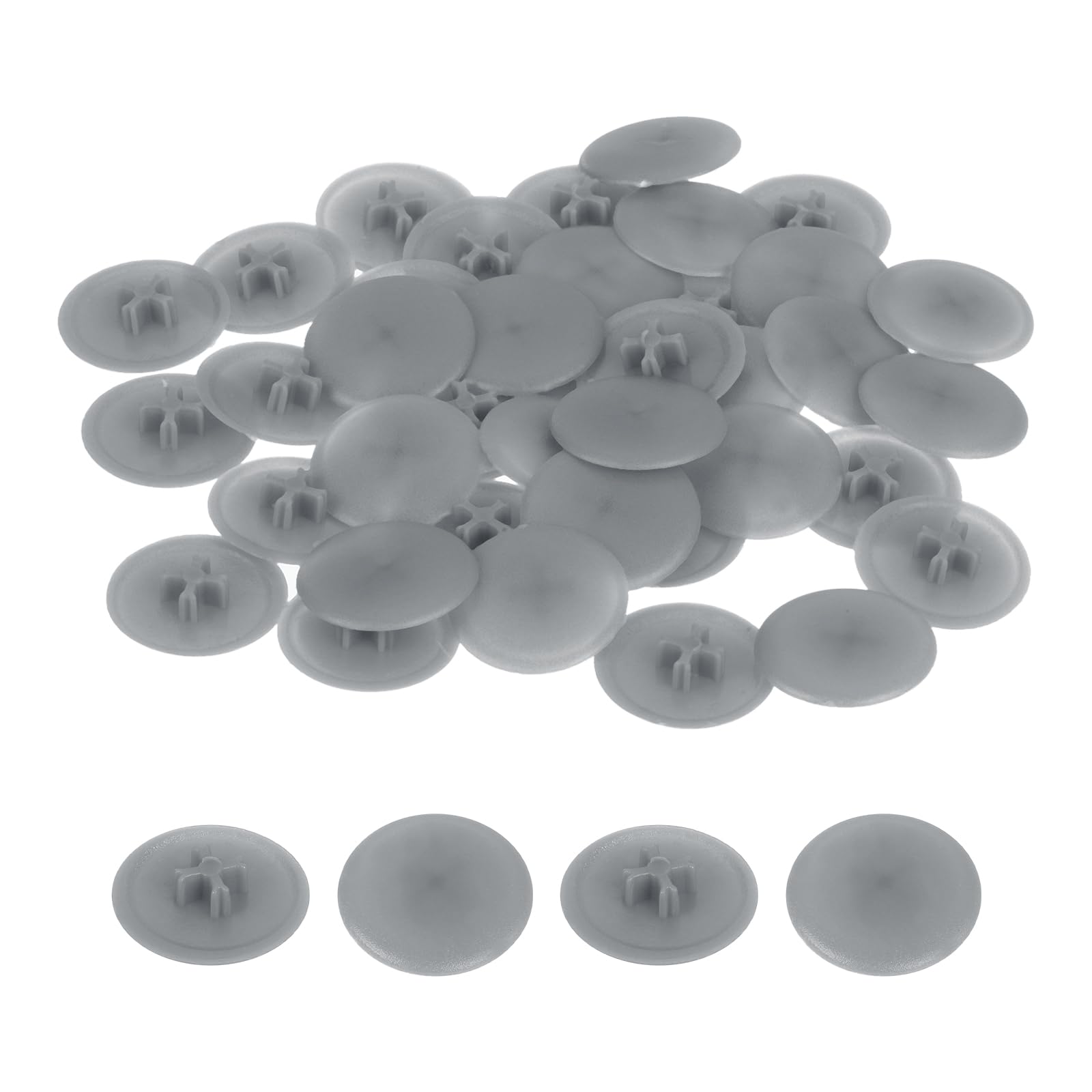 sourcing map 40PCS Screw Cap Covers, 17mm Waterproof Plastic Screw Decorative Caps for Phillips Cam Lock Nuts, Dark Gray