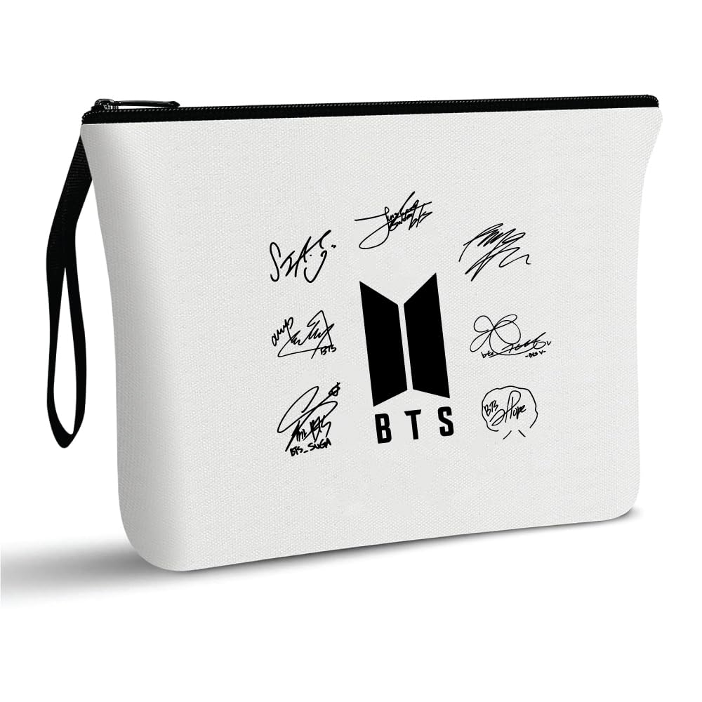 GenericBTS Cosmetic Bags - Cosmetic Pouch - Modern Cosmetic Pouch with Full Zipper - Makeup Organizer For Women - Beauty Essential Gift for Makeup Lovers (Design 1)
