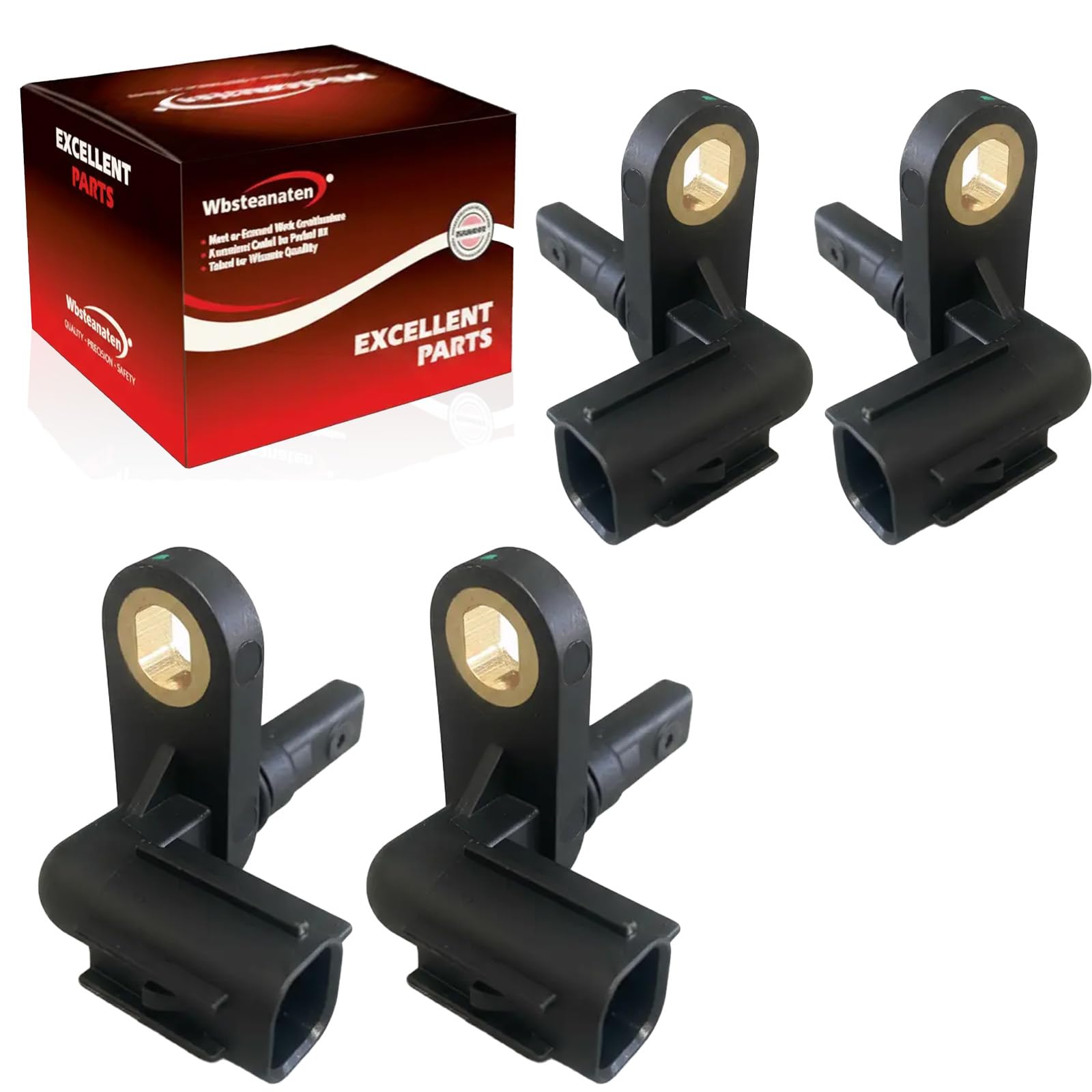 ABS Wheel Speed Sensor 4Pcs: Front Rear Left & Right Compatible with Toyota 2008-2017 Sequoia V8 5.7L V8 4.7L V8 4.6L, 2007-2017 Tundra V8 5.7L V6