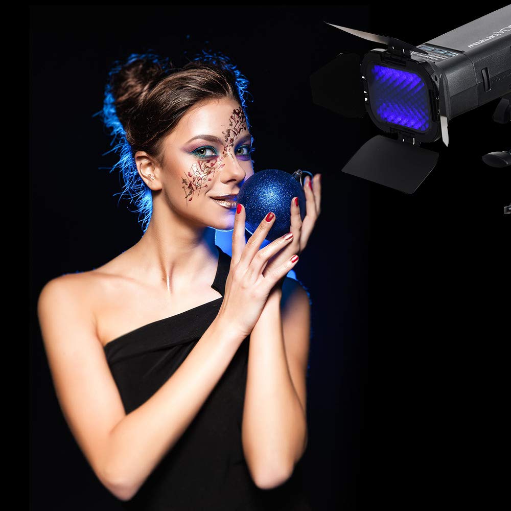 GODOX BD-07 Porta Barn con Staccabile Griglia a Nido d'ape e 4 Filtri Gel Colorati per Flash Esterno Godox AD200 AD200pro
