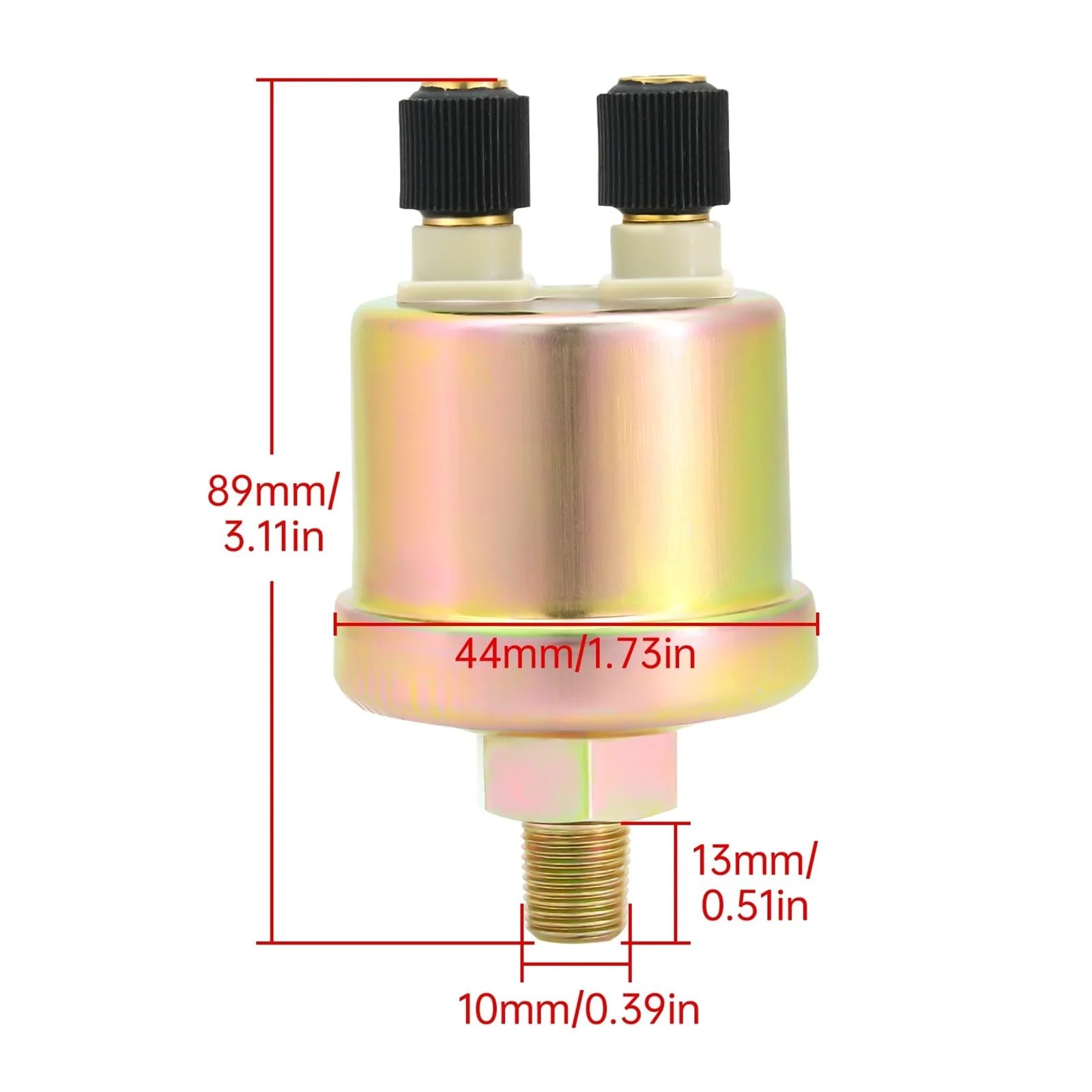 Cyfrowa temperatura oleju 2 w 1 + wskaźnik ciśnienia oleju Zielona czerwona dioda LED 52 mm Wskaźnik z czujnikiem do łodzi samochodowej 12V24V Wielokolorowy wyświetlacz(Green LED BN)
