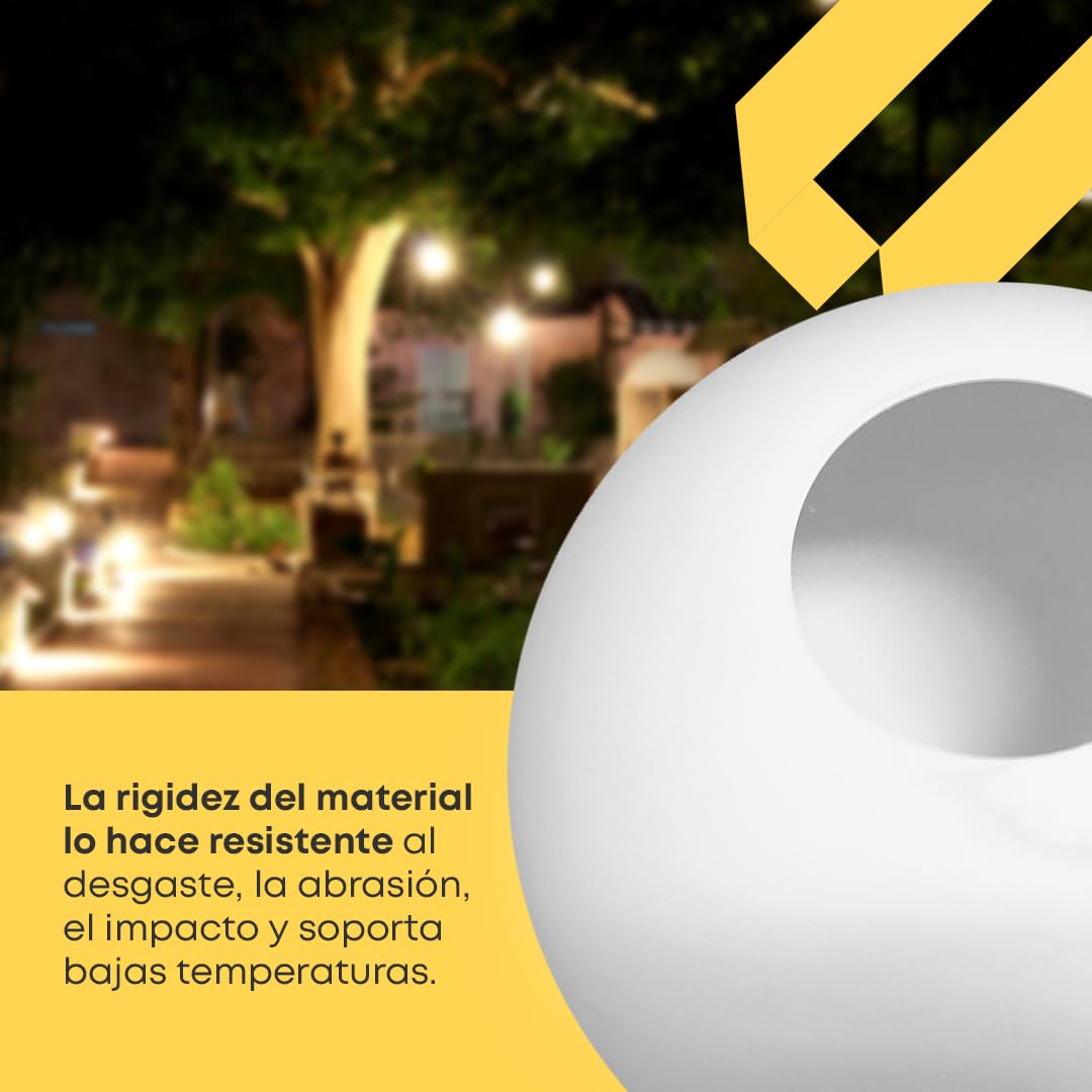 Bola Farola Exterior - Globo de Iluminación - Polietileno - Recambio sin Rosca - Blanco (Blanco, 55 cm)